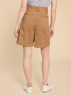 White Stuff Carlie Cotton Cargo Shorts, Dark Natural - view 2, Dark Natural