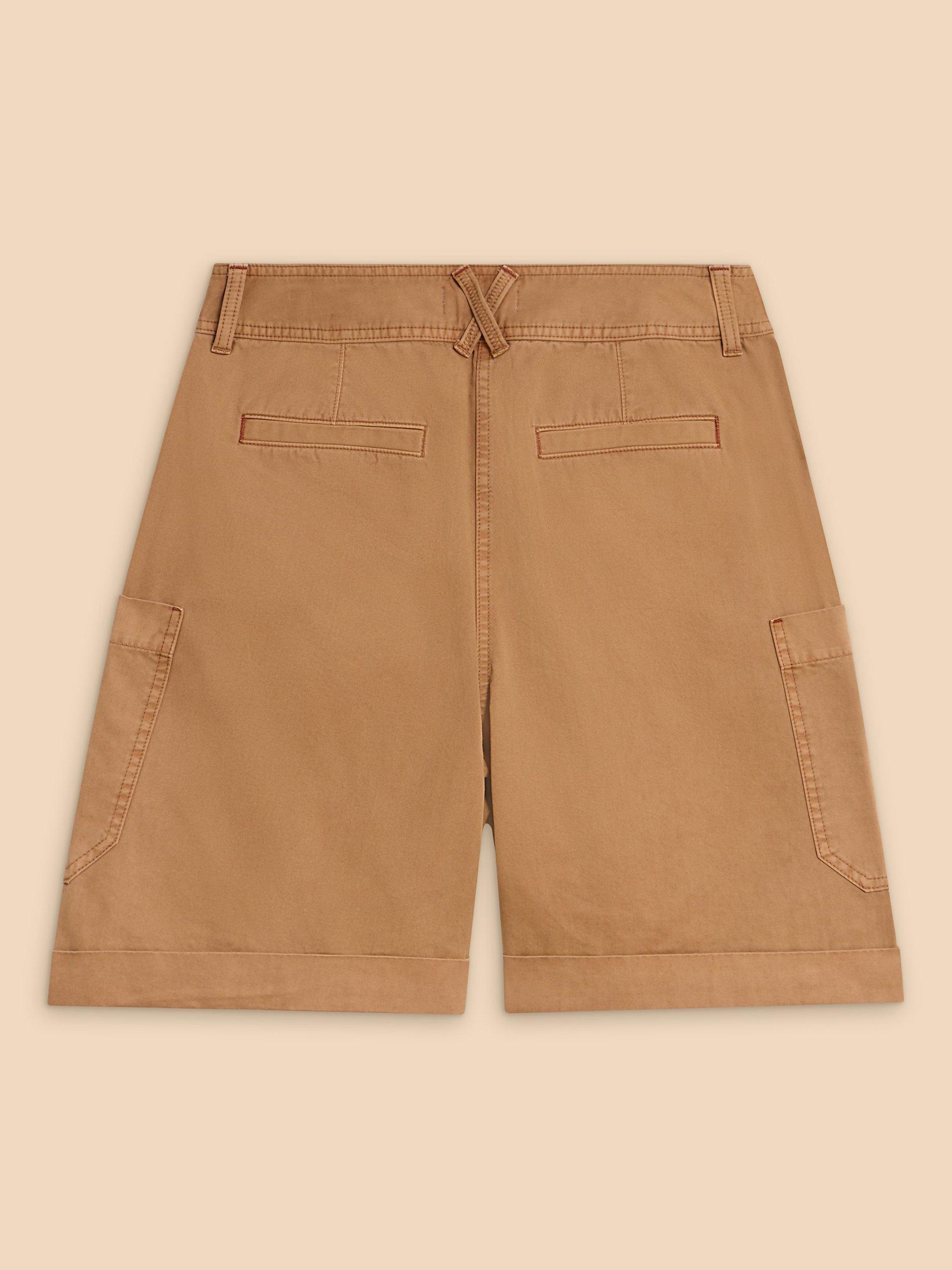 Product image 7 of 7, which shows White Stuff Carlie Cotton Cargo Shorts, Dark Natural, 6