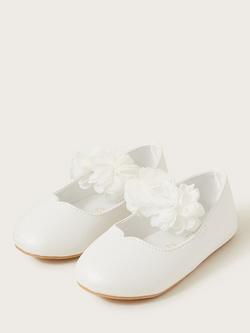 Monsoon Baby Corsage Walker Shoes, Ivory - view 2, Ivory