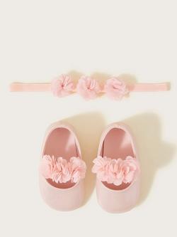 Monsoon Baby Corsage Bootie and Bando Set, Pink, Pink