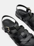 HUSH Rose Leather Cage Footbed Sandals