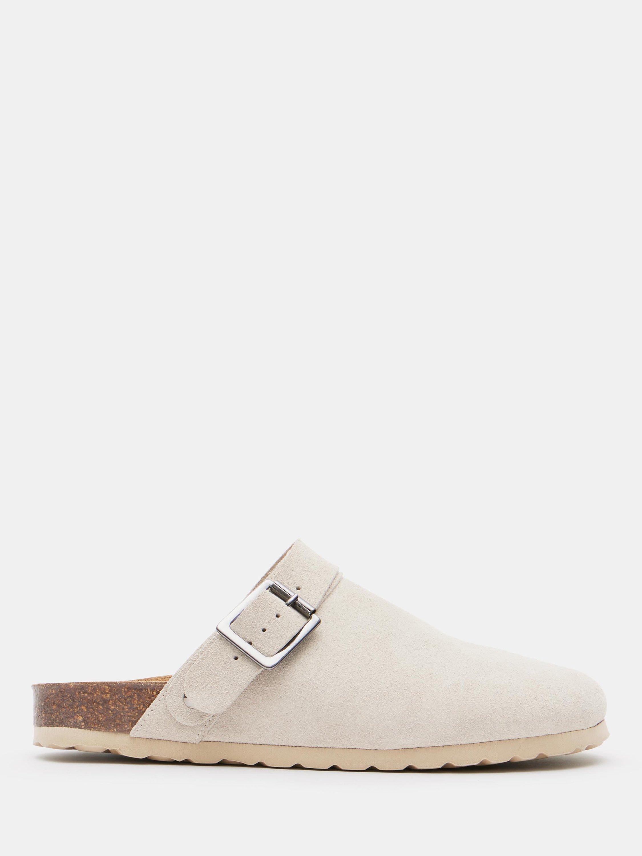 HUSH Lupita Leather Mule Clogs, Off White