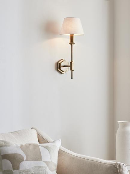 John Lewis Sophia Pure Linen Candle Lampshade - view 2, Lily