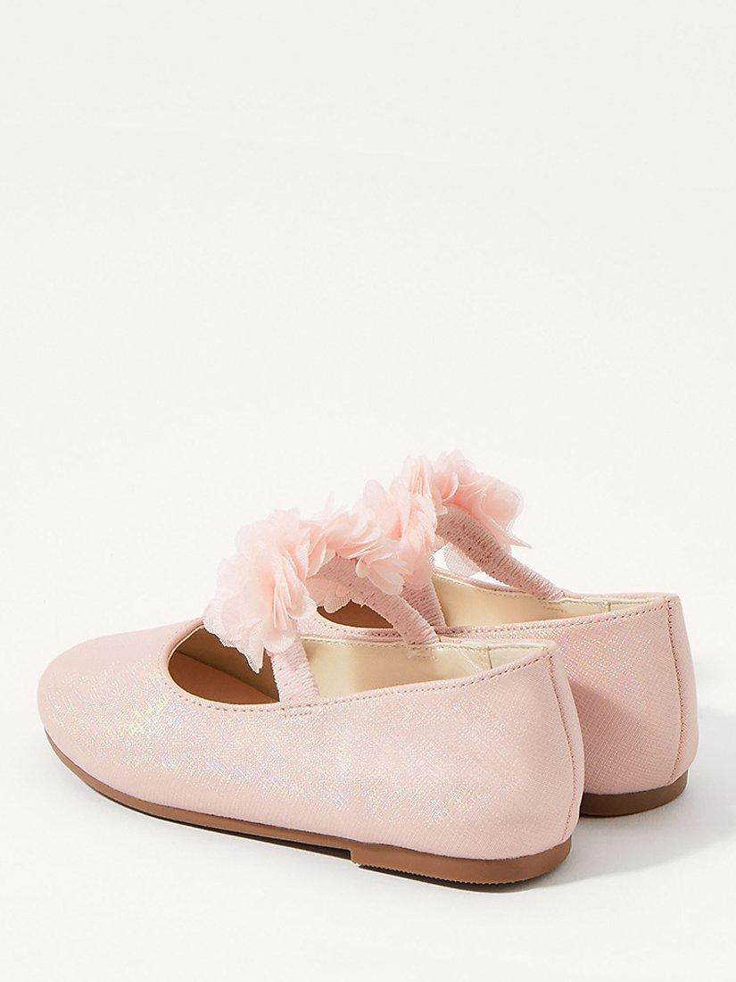 Product image 3 of 3, which shows Monsoon Baby Corsage Walker Shoes, Pink, C2