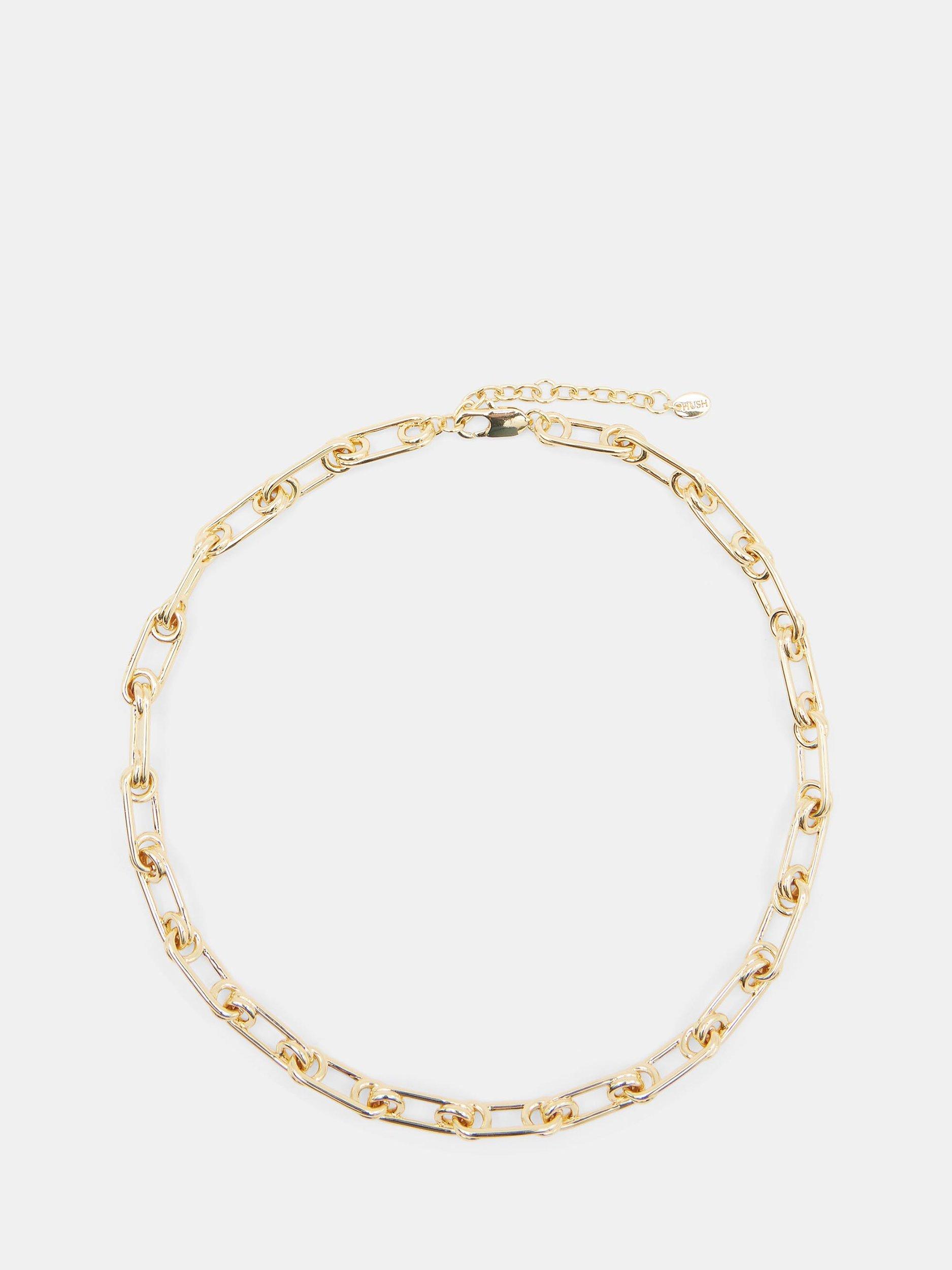 Product image 1 of 4, which shows HUSH Josey Chain Link Necklace, Gold