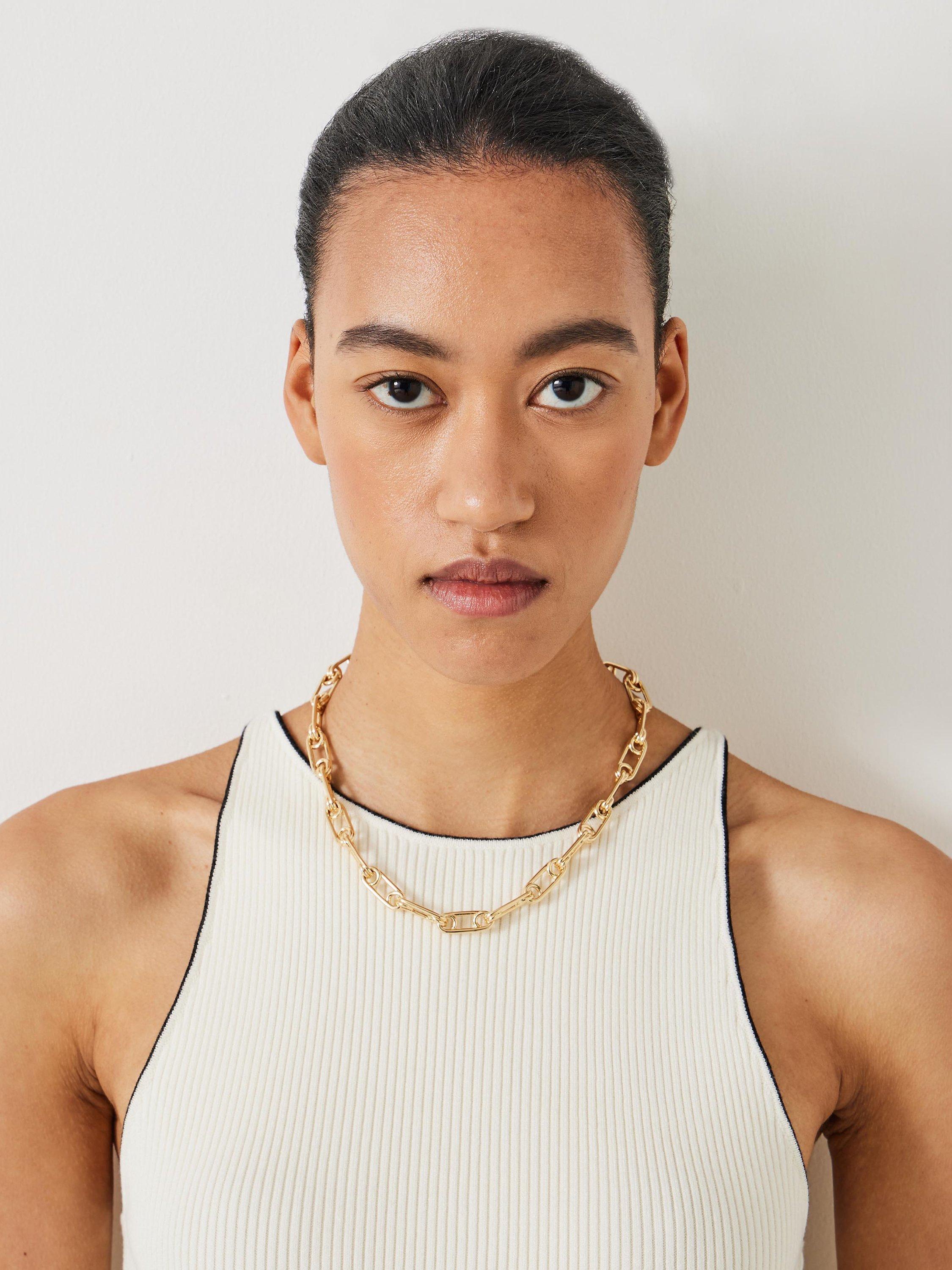 Product image 2 of 4, which shows HUSH Josey Chain Link Necklace, Gold