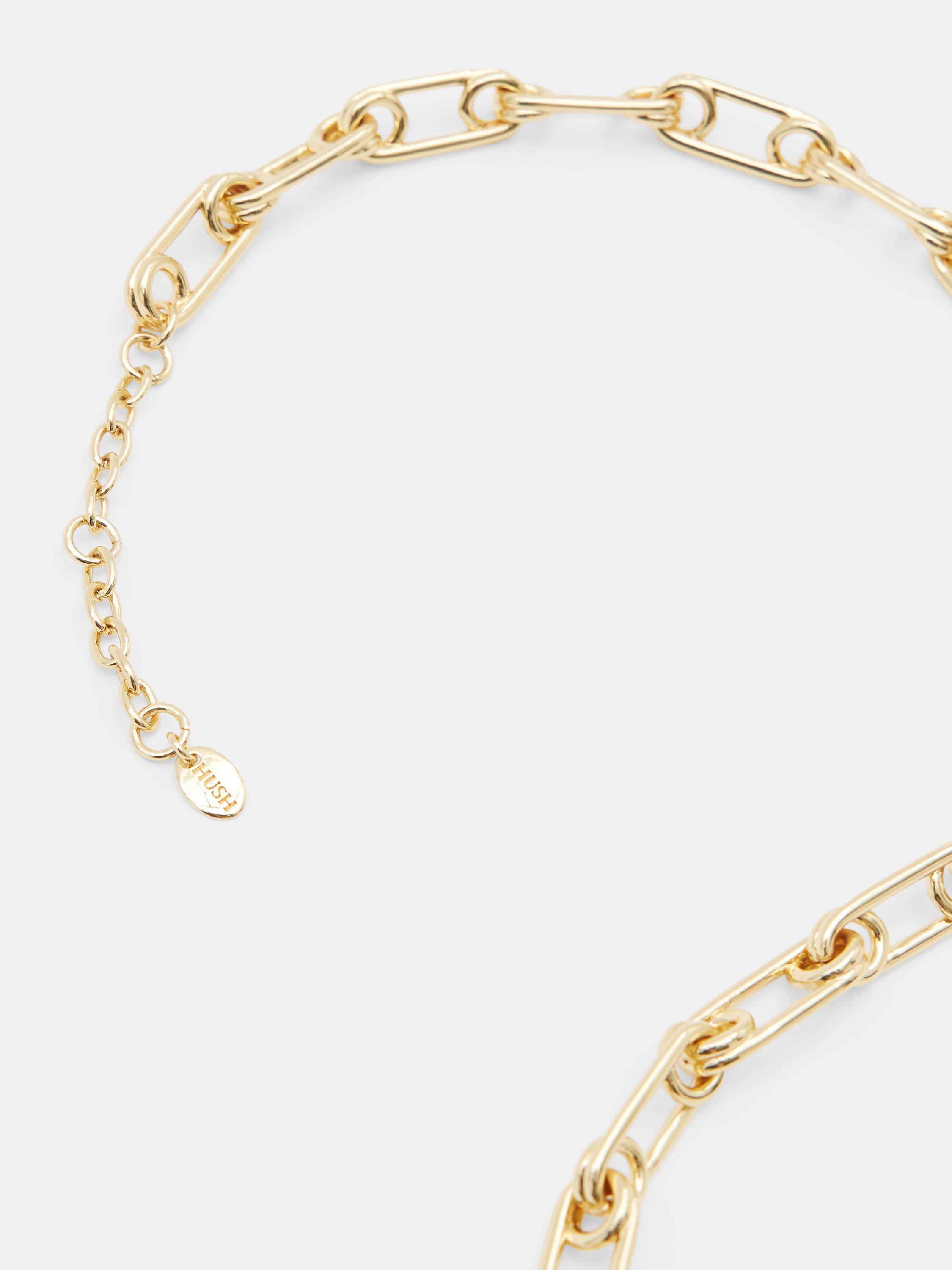 Product image 3 of 4, which shows HUSH Josey Chain Link Necklace, Gold