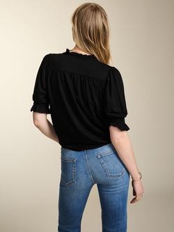 Baukjen Noa Ruffle Collar Blouse - view 2, Caviar Black