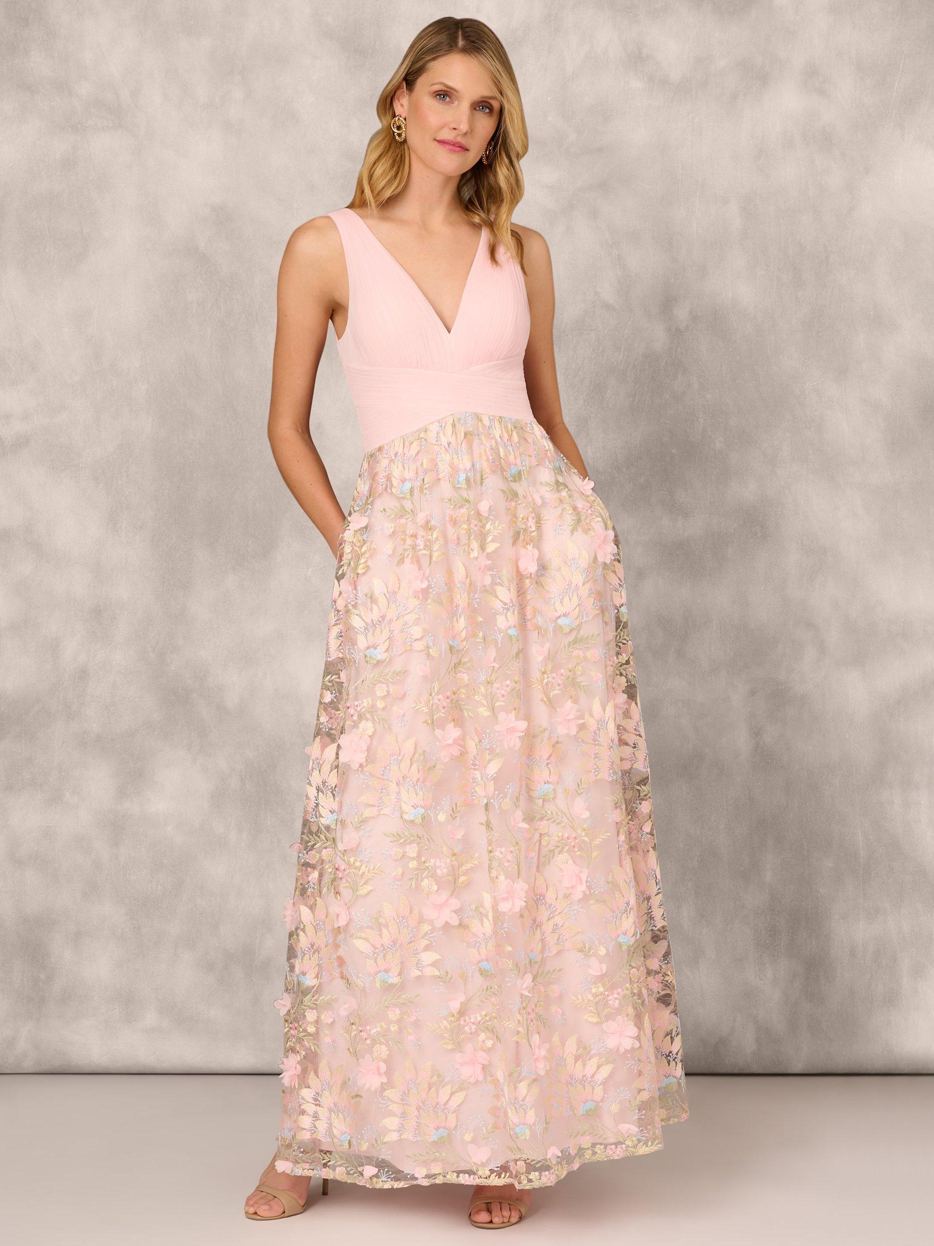 Adrianna papell embroidered sleeveless gown best sale