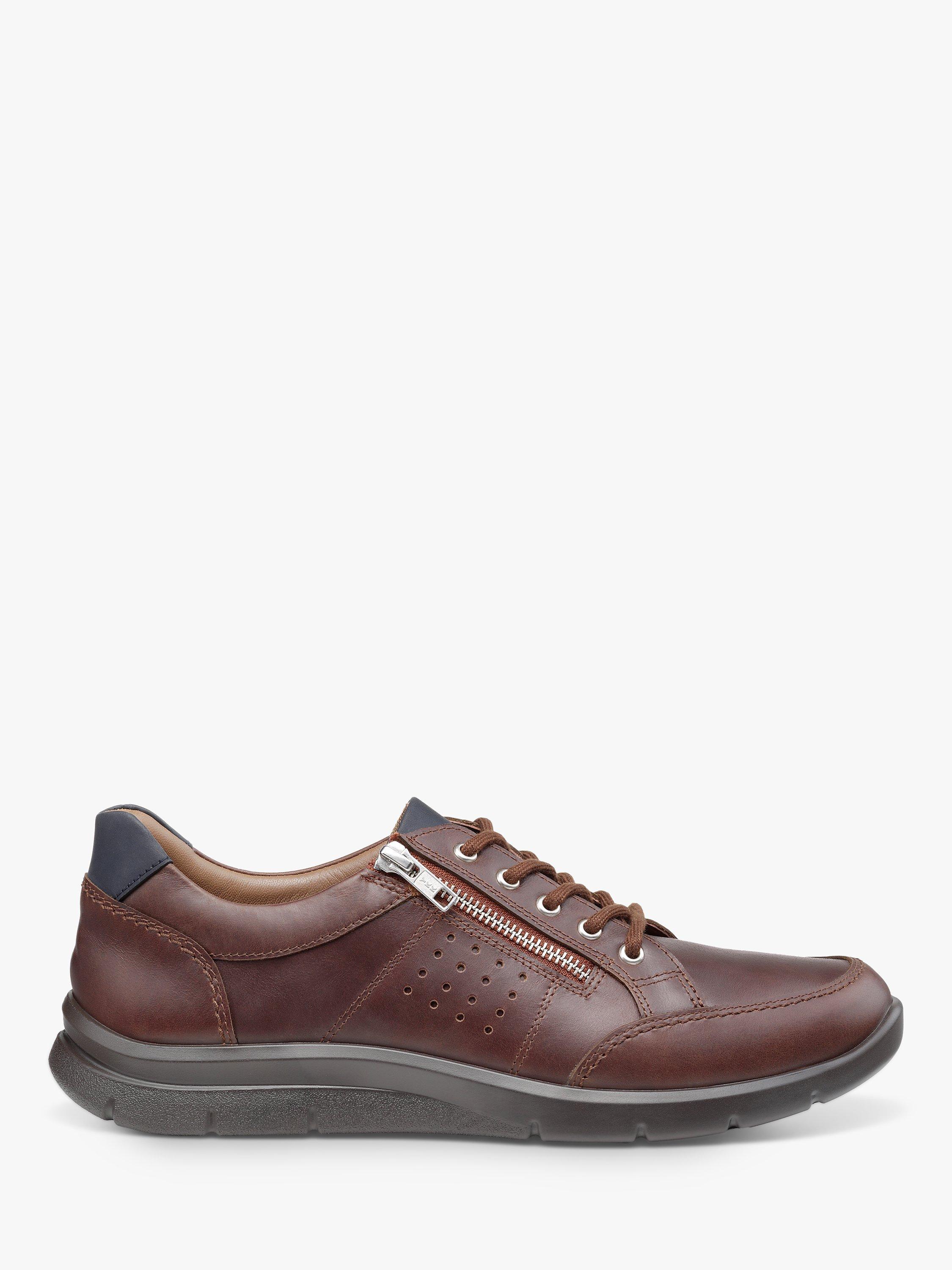Hotter Finn Sport Style Leather Shoes, Walnut-le