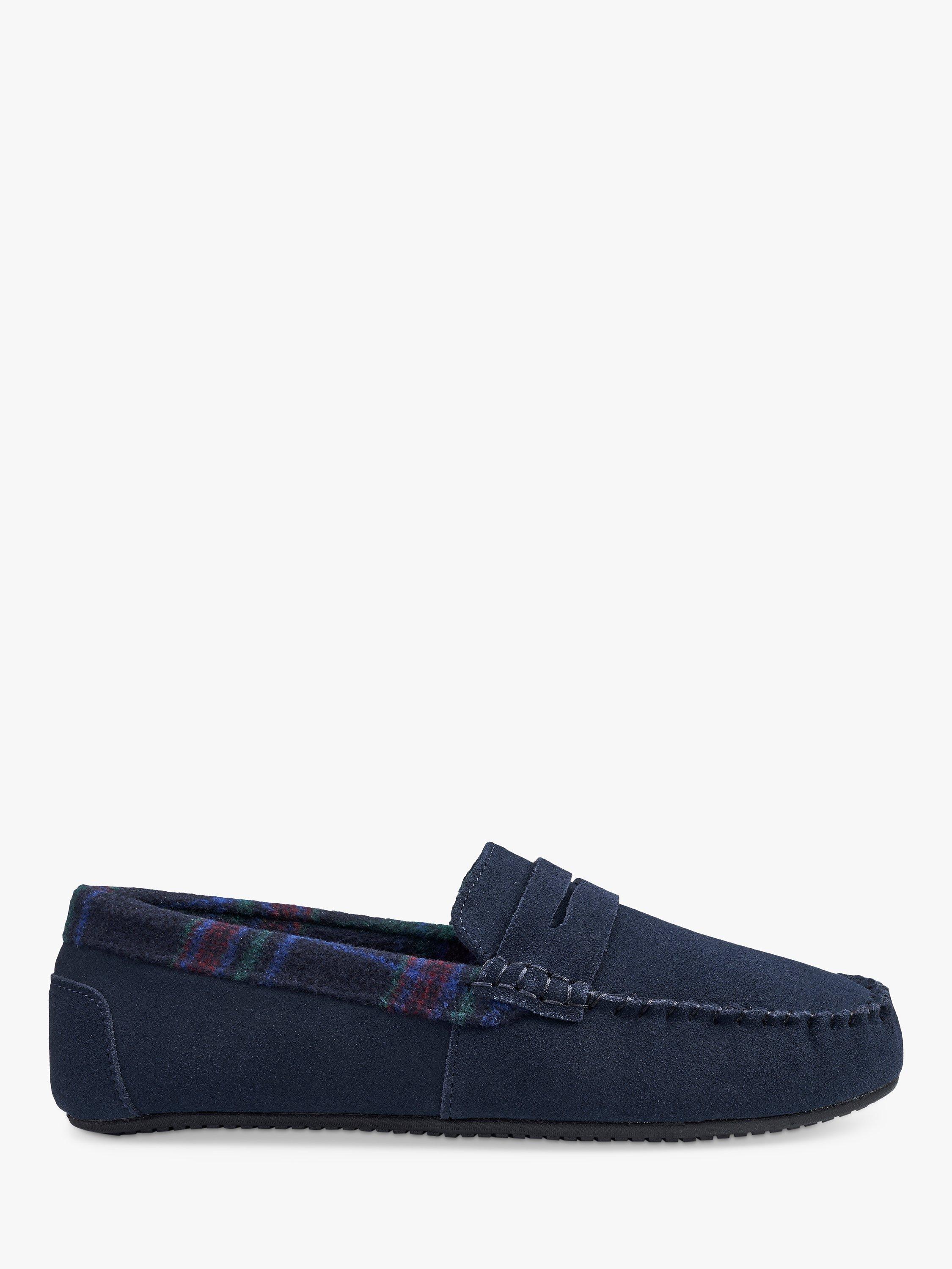 Hotter Repose Moccasin Slippers, Navy-st