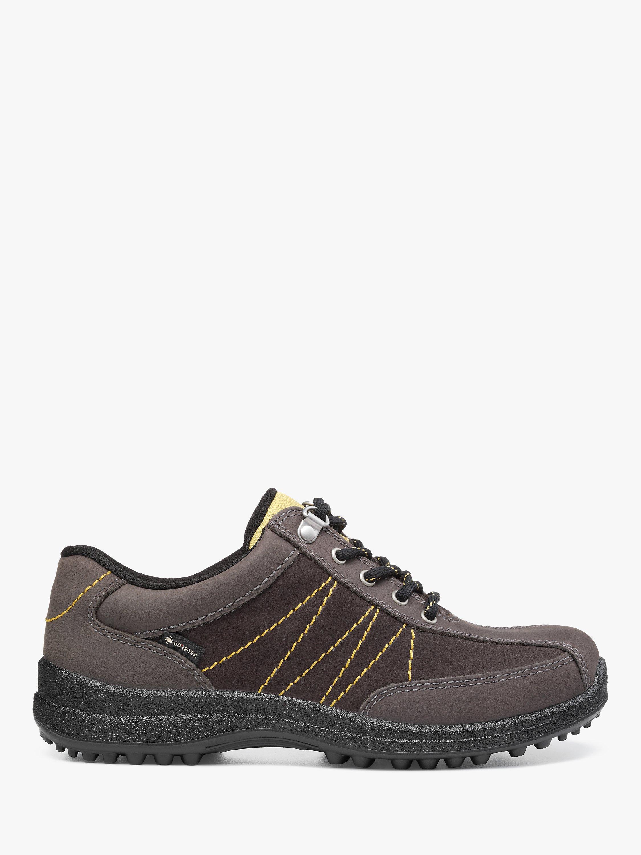 Product image 1 of 4, which shows Hotter Mist Extra Wide Fit Gore-Tex Walking Shoes, Charcoal/Citrus, 8
