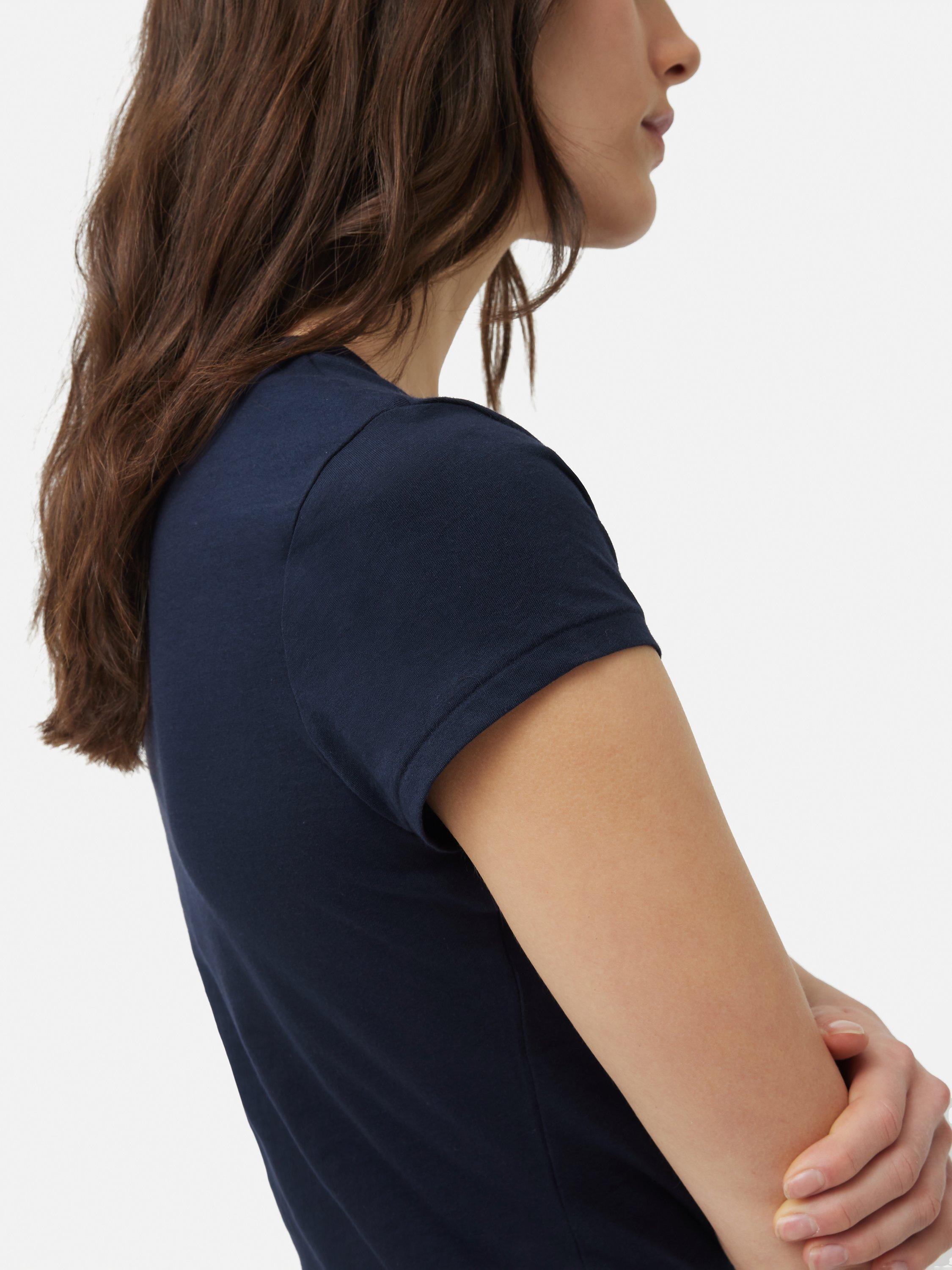 Product image 5 of 8, which shows Jigsaw Supima Cotton Scoop Neck T-Shirt, Navy, XS