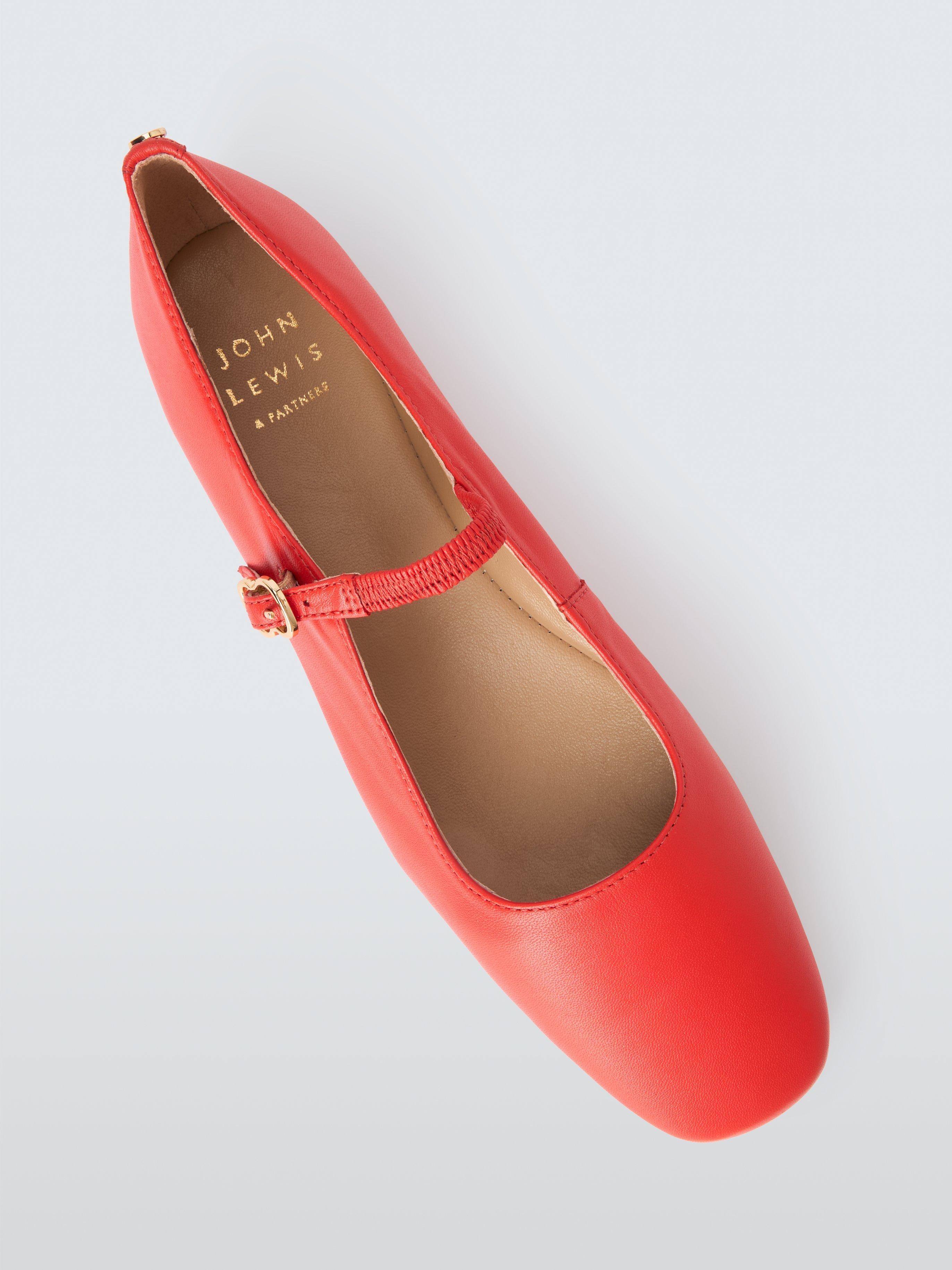 Product image 4 of 4, which shows John Lewis Harrietta Mary Jane Leather Pumps, Fiesta, 3