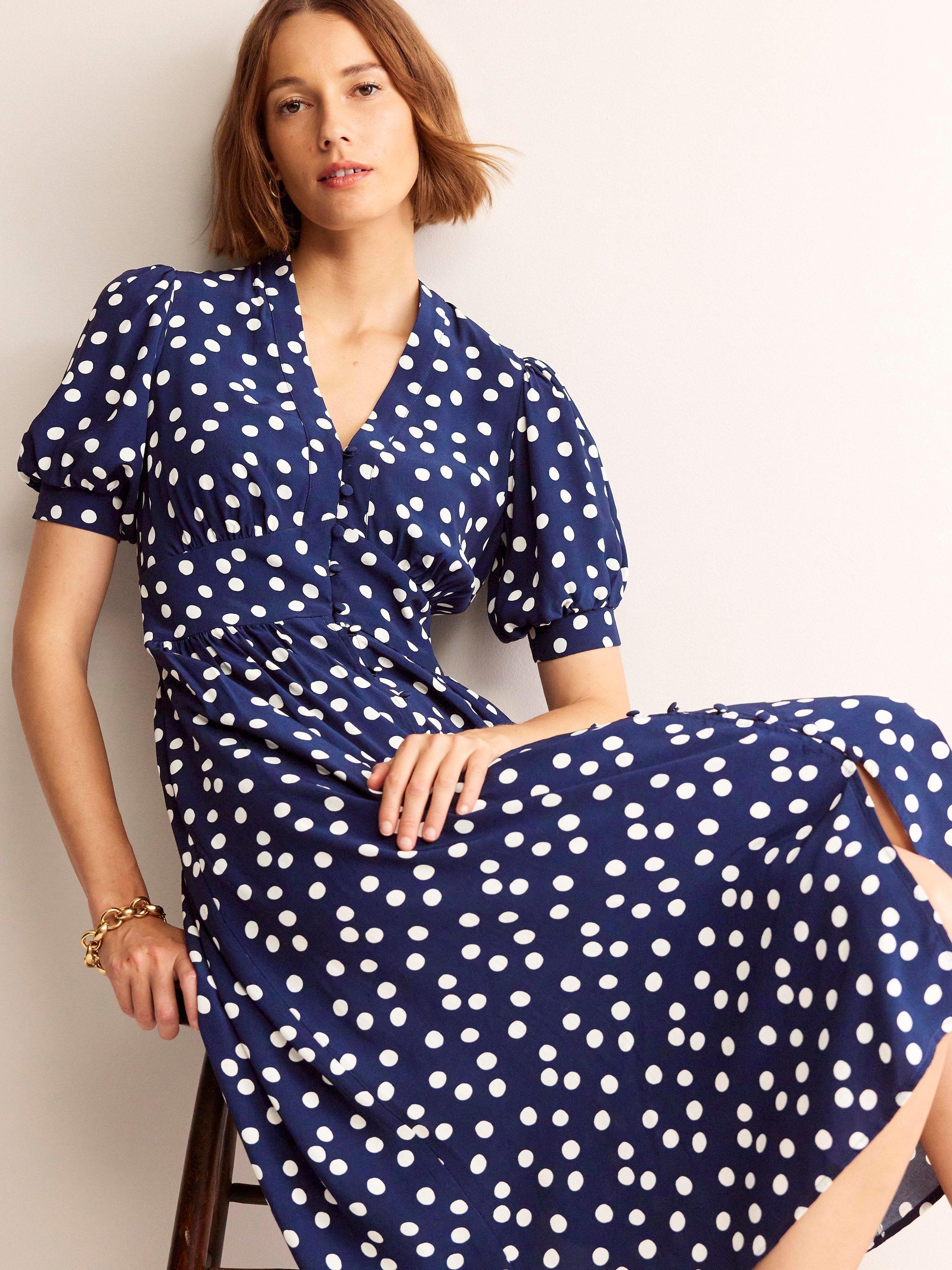 Boden spotted dress best sale