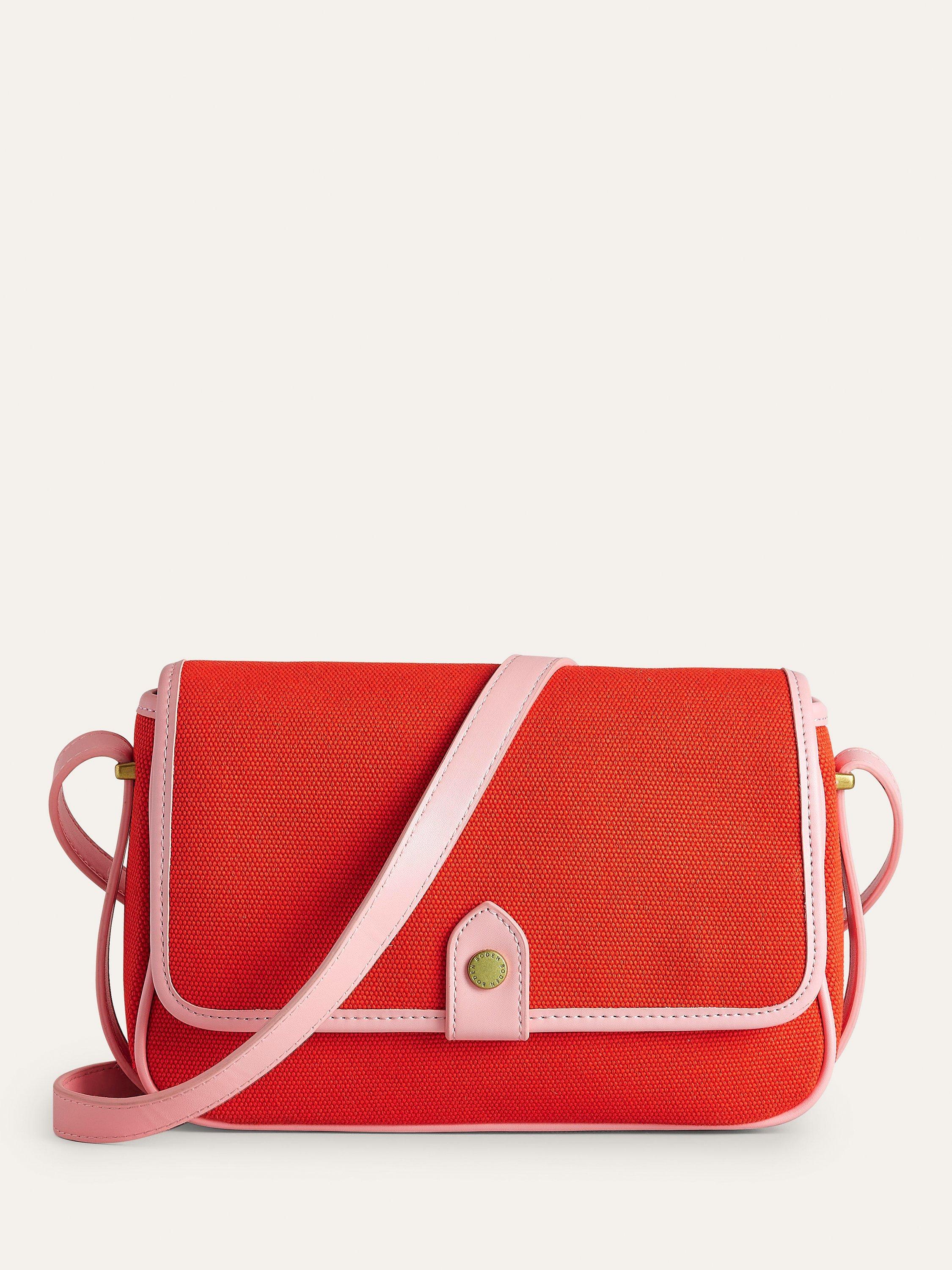 Boden Structured Crossbody Bag, Fiesta Orange/Pink, One Size