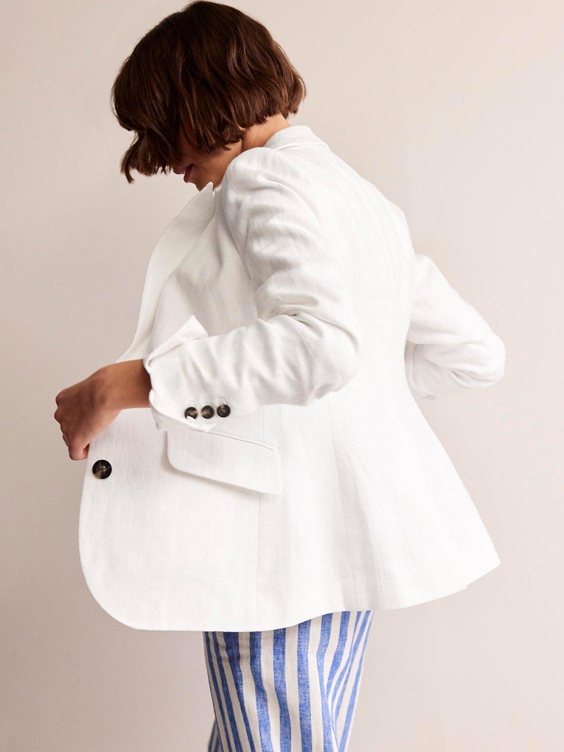 Boden Marylebone Linen Blazer, White