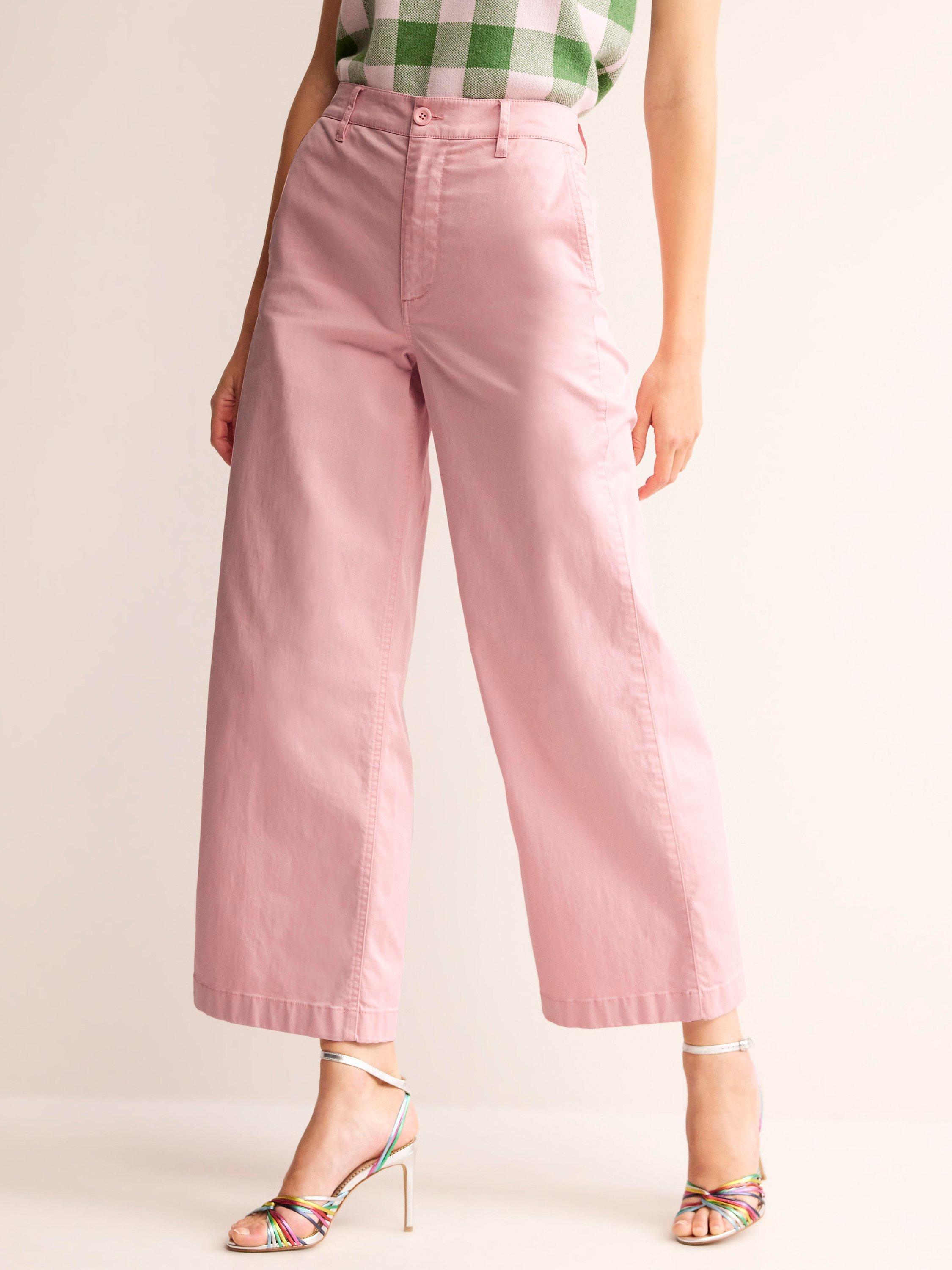Boden Barnsbury Cropped Wide Leg Trousers, Blush