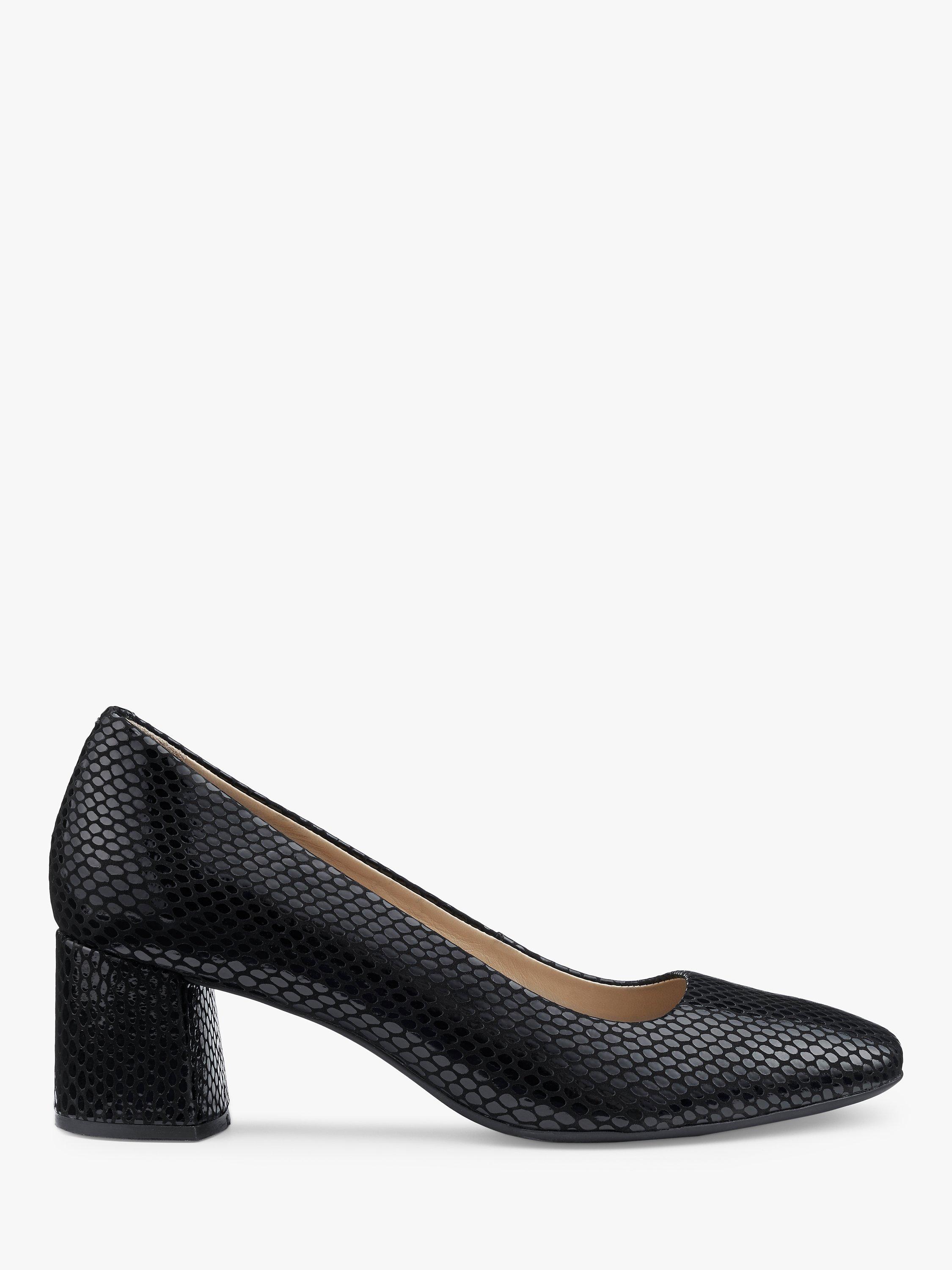 Hotter Polka Modern Block Heel Court Shoes, Black, 3