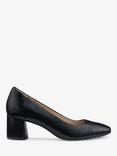 Hotter Polka Modern Block Heel Court Shoes, Black