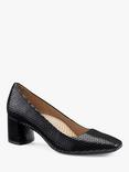 Hotter Polka Modern Block Heel Court Shoes, Black