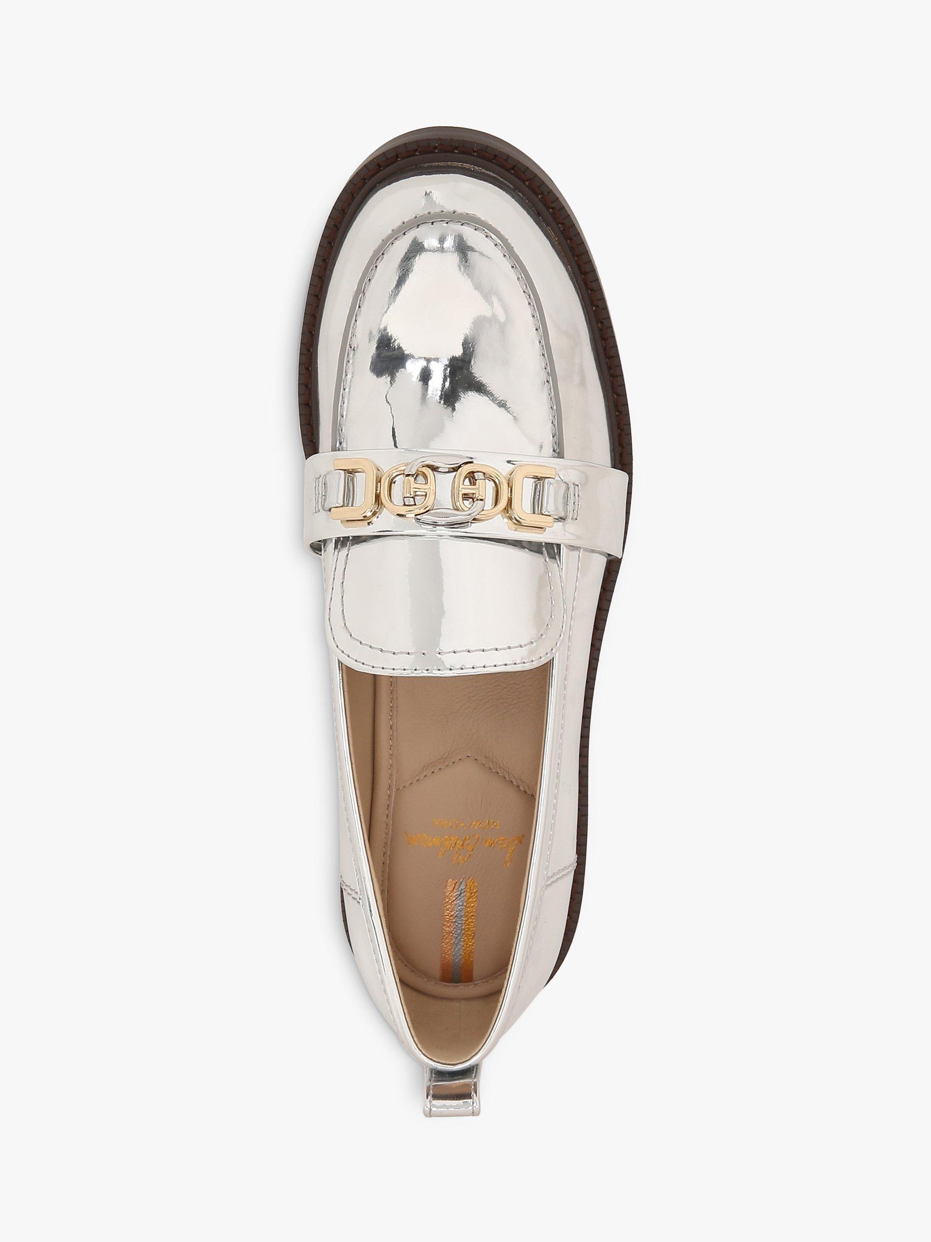 Product image 5 of 6, which shows Sam Edelman Christy PU Loafers, Soft Silver, 6