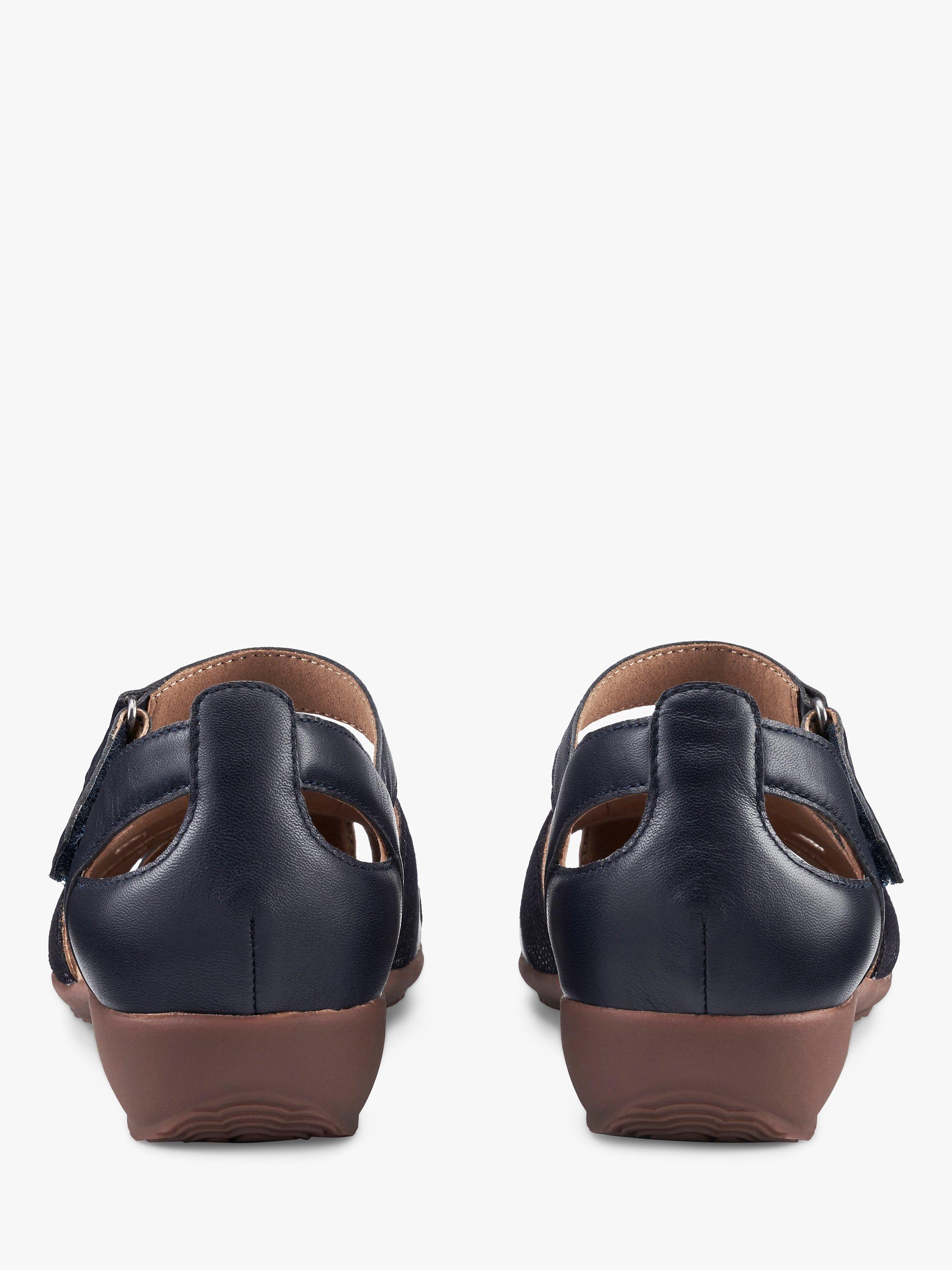 Product image 4 of 4, which shows Hotter May Faux Lizard Fisherman Style Sandals, Navy, 9