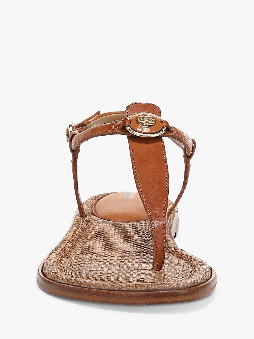 Product image 2 of 6, which shows Sam Edelman Gigi Signet Leather Flat Sandals, Saddle, 3