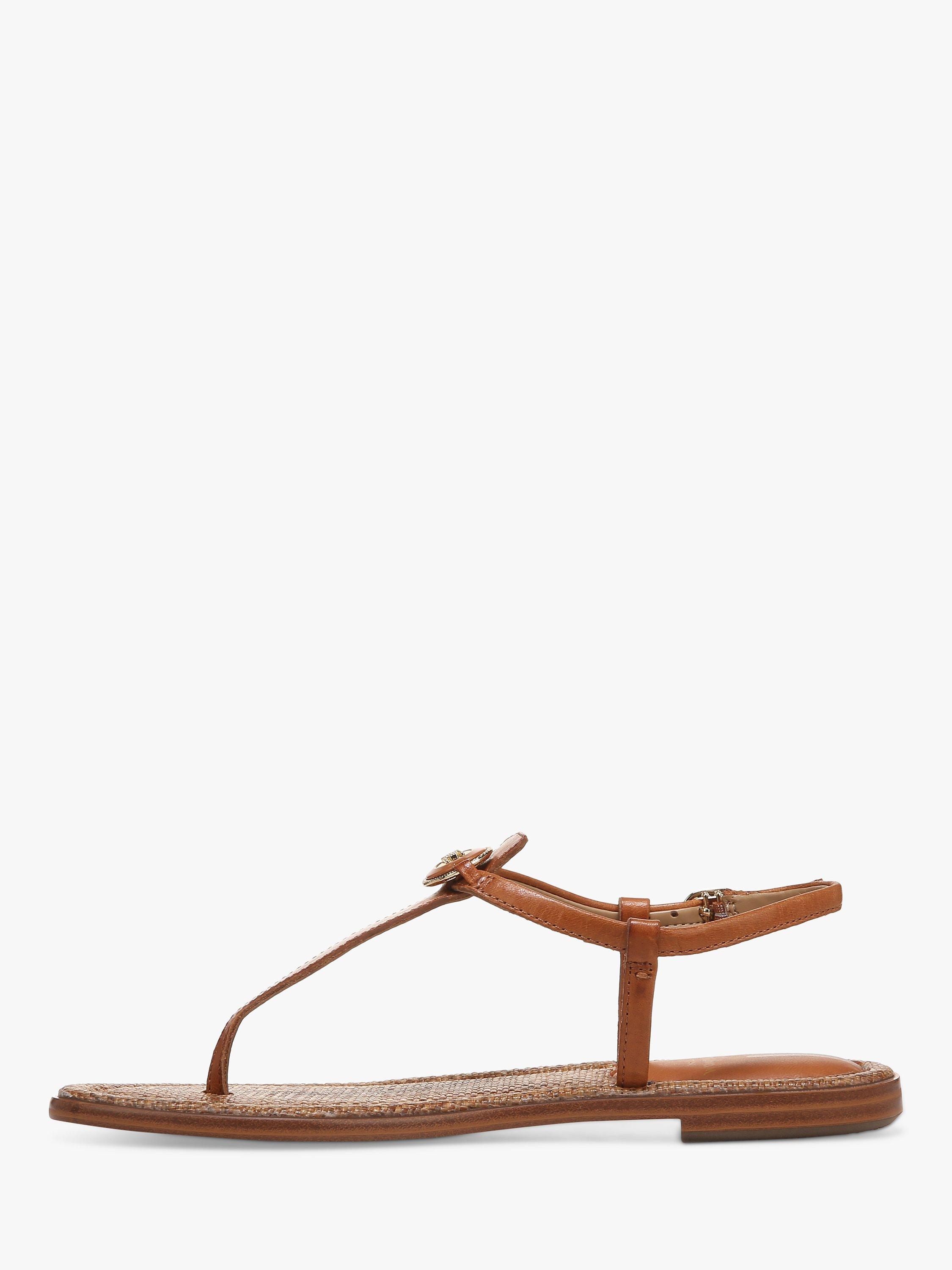 Product image 3 of 6, which shows Sam Edelman Gigi Signet Leather Flat Sandals, Saddle, 3