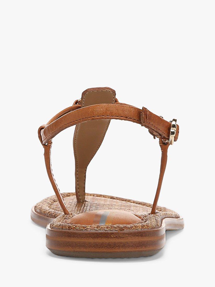 Product image 4 of 6, which shows Sam Edelman Gigi Signet Leather Flat Sandals, Saddle, 3