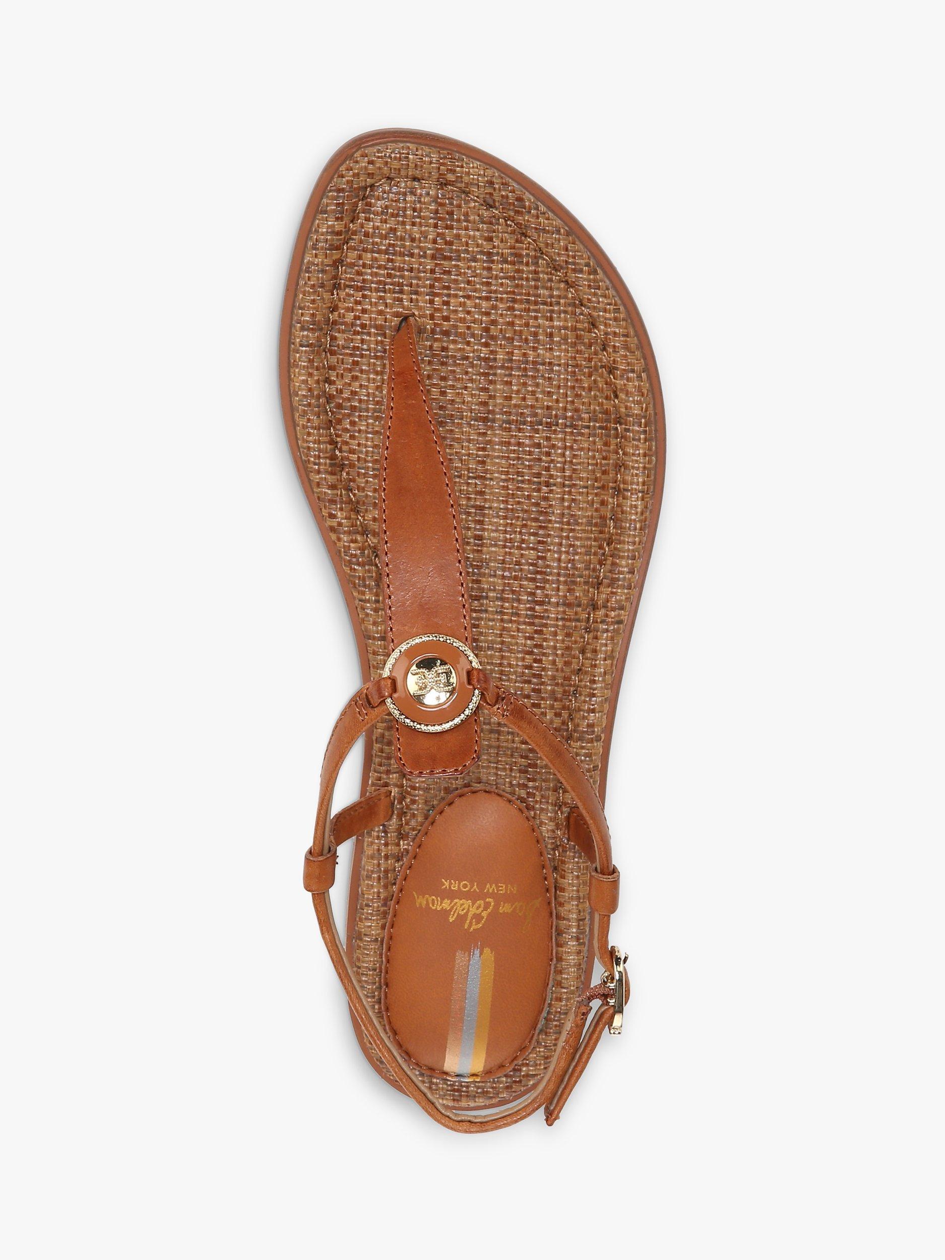 Product image 5 of 6, which shows Sam Edelman Gigi Signet Leather Flat Sandals, Saddle, 3