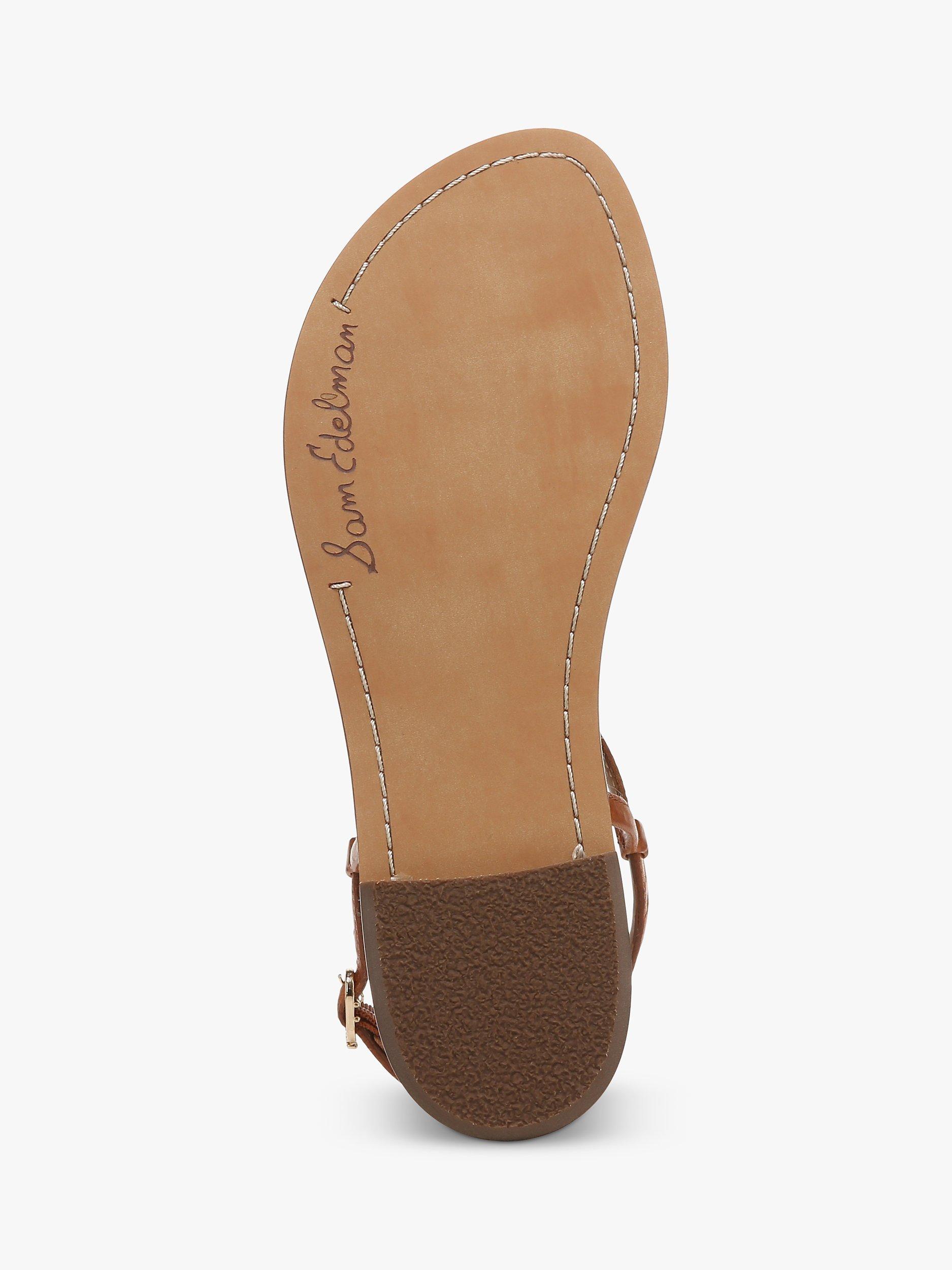 Product image 6 of 6, which shows Sam Edelman Gigi Signet Leather Flat Sandals, Saddle, 3