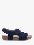 Hotter Explore Wide Fit Suede Sandals, Denim Navy