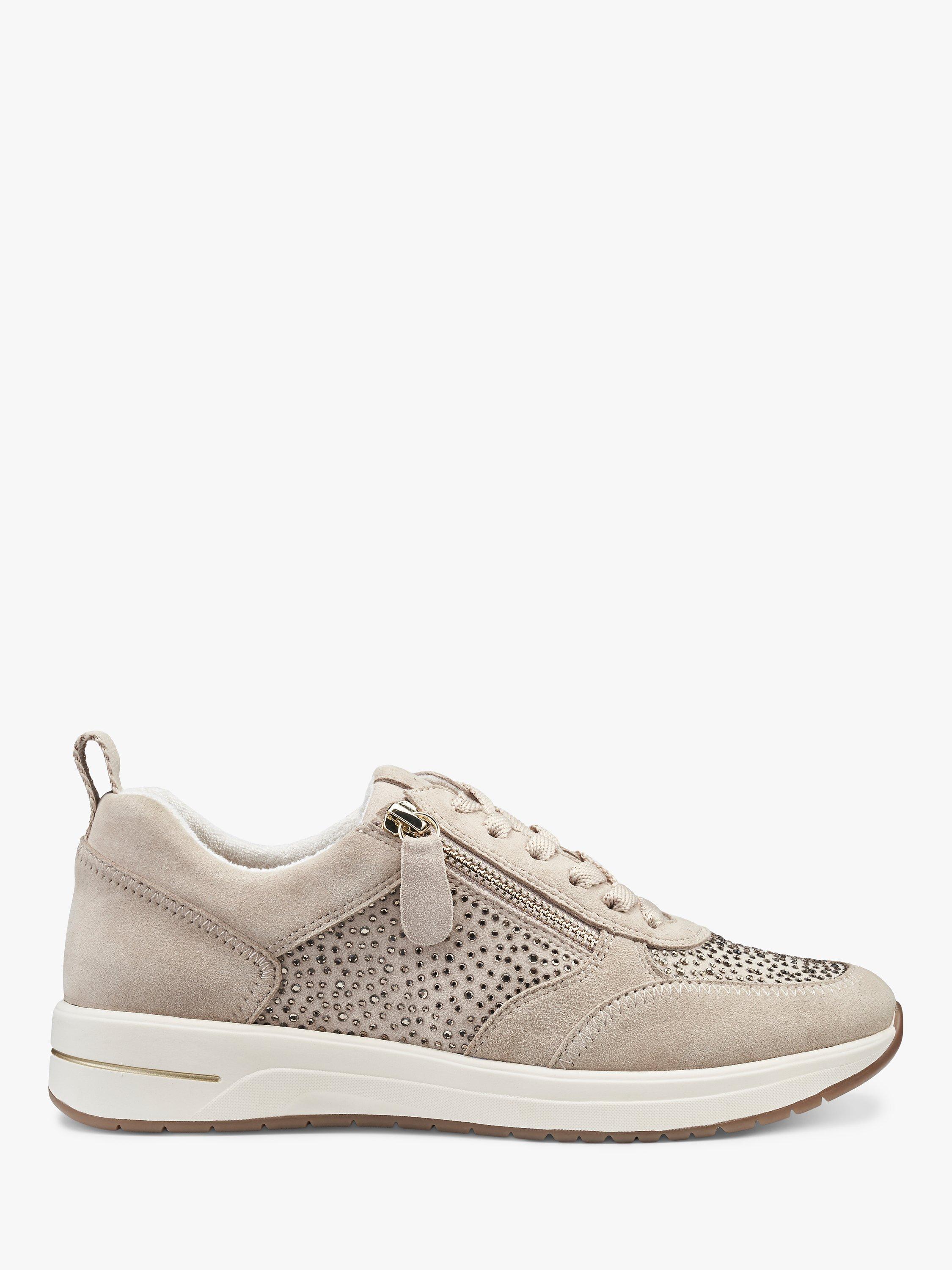 Hotter Zodiac Embellished Zip and Go Trainers, Beige