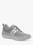 Hotter Leanne II Wide Fit Suede and Leather Trainers, Shell Grey