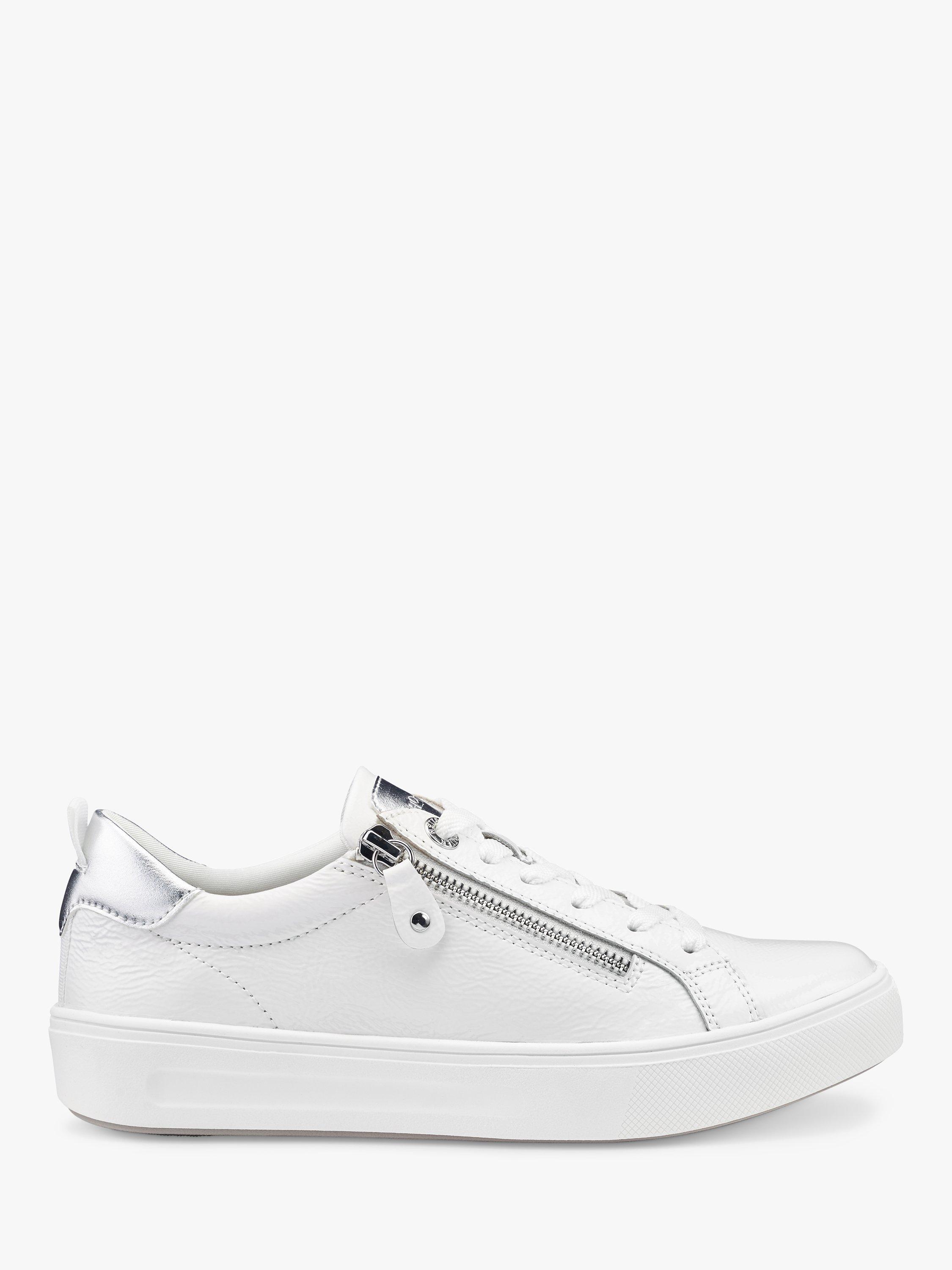 Hotter Cupid Leather Zip and Go Trainers, White