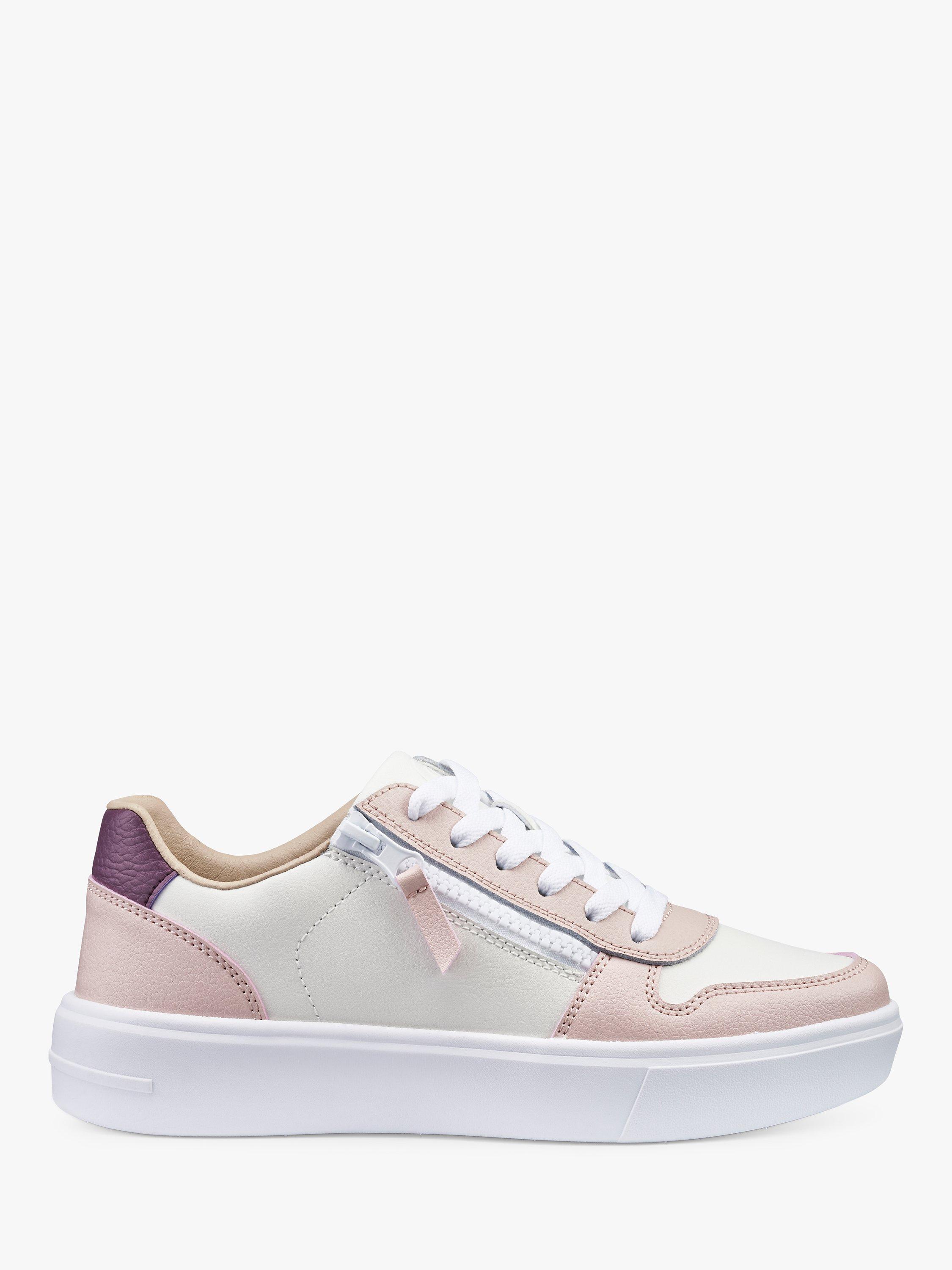Hotter Galaxy Lightweight Retro Trainer, Ivory/Blush