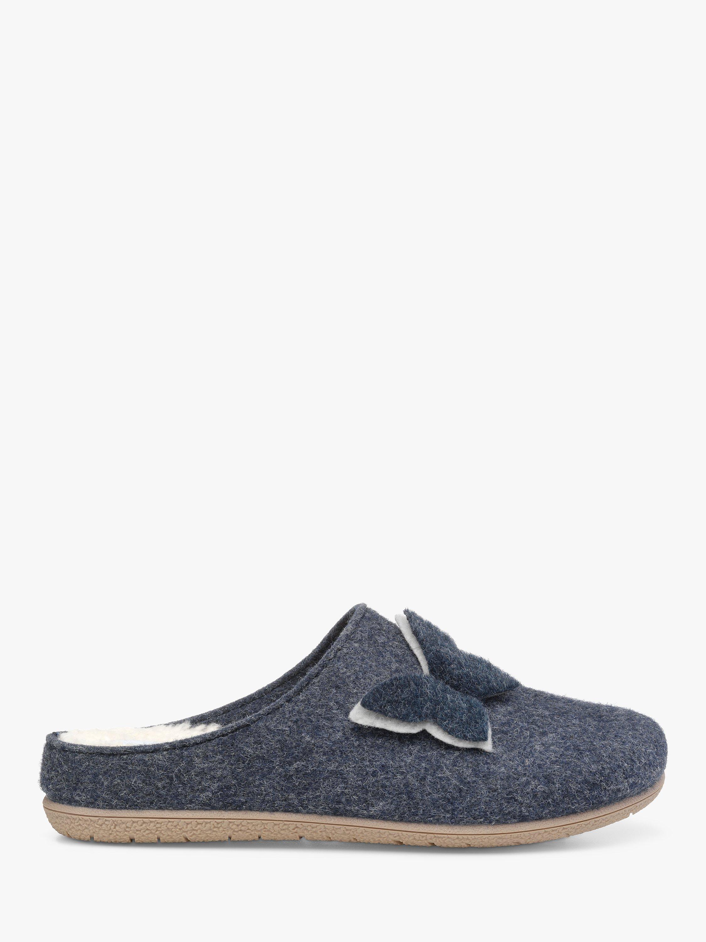 Hotter Flutter Felt Slippers, Navy