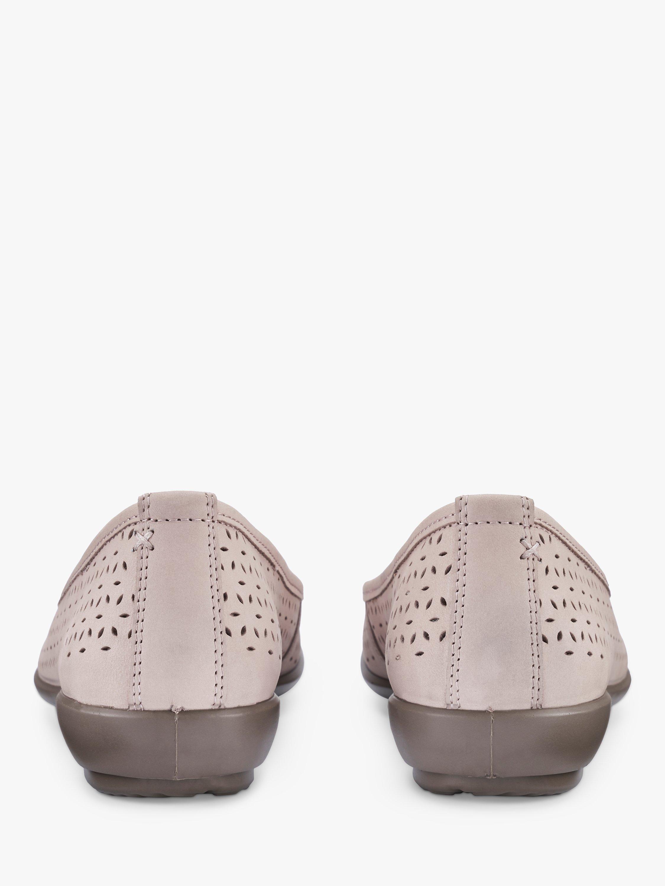Hotter Livvy II Perforated Nubuck Pumps Light Mink