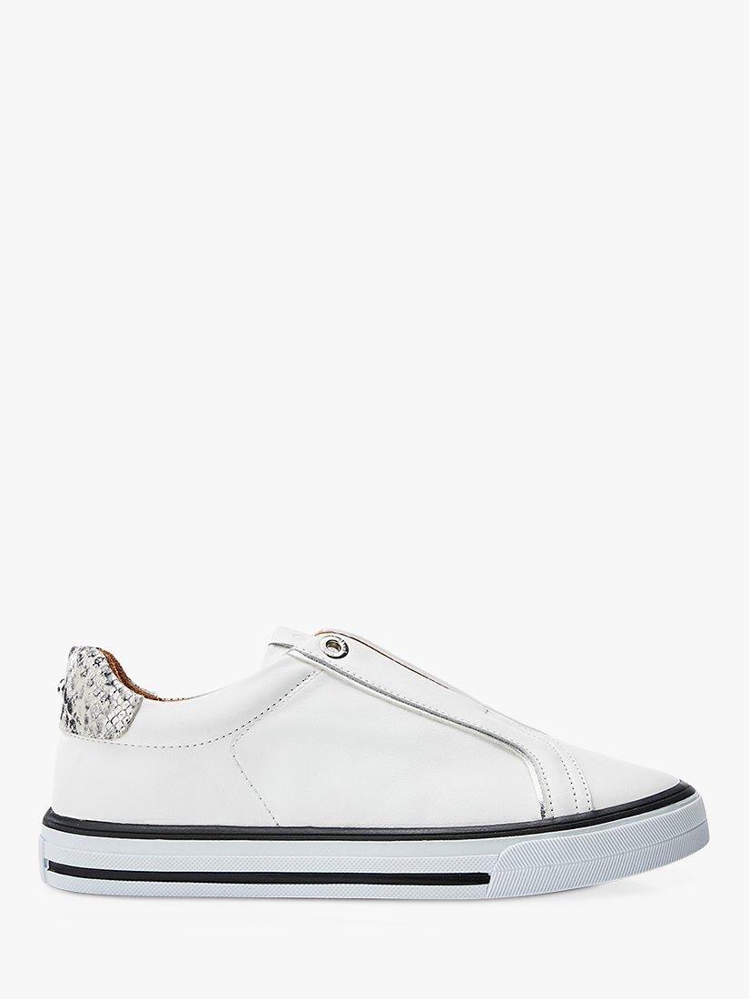 Moda in Pelle Bennii Leather Slip On Trainers, White