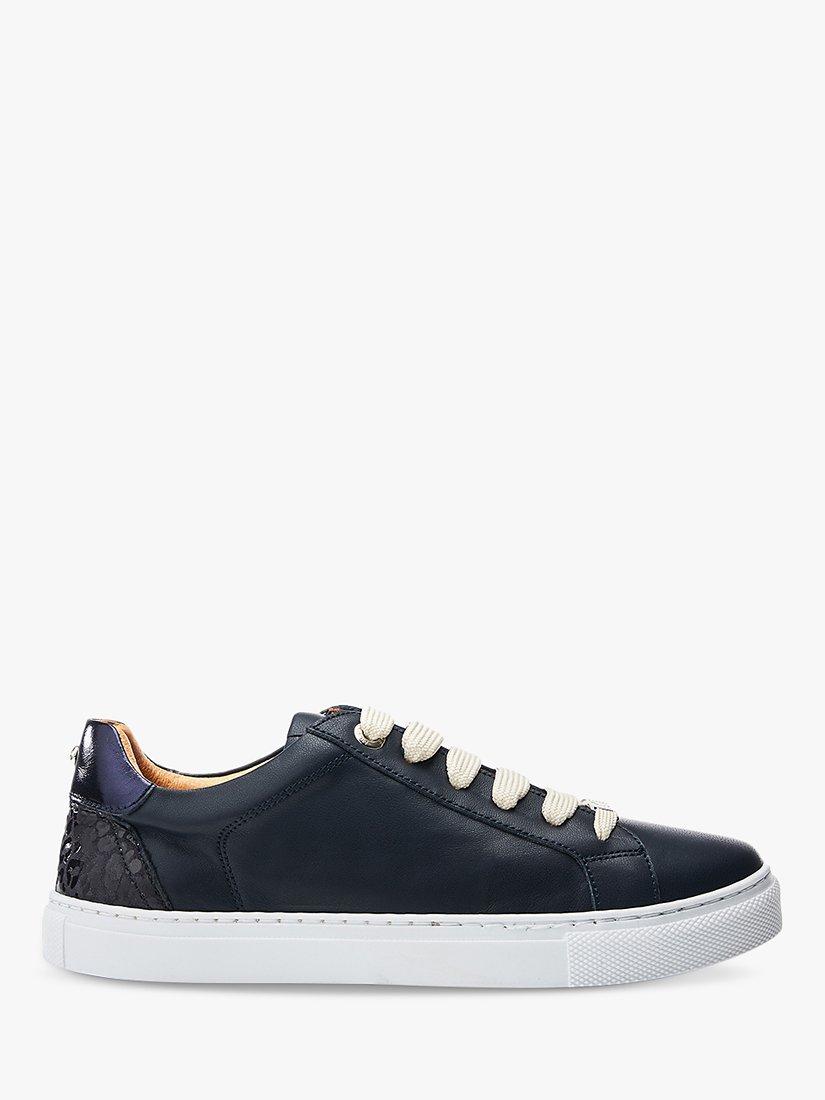 Moda in Pelle Braidie Leather Trainers, Navy