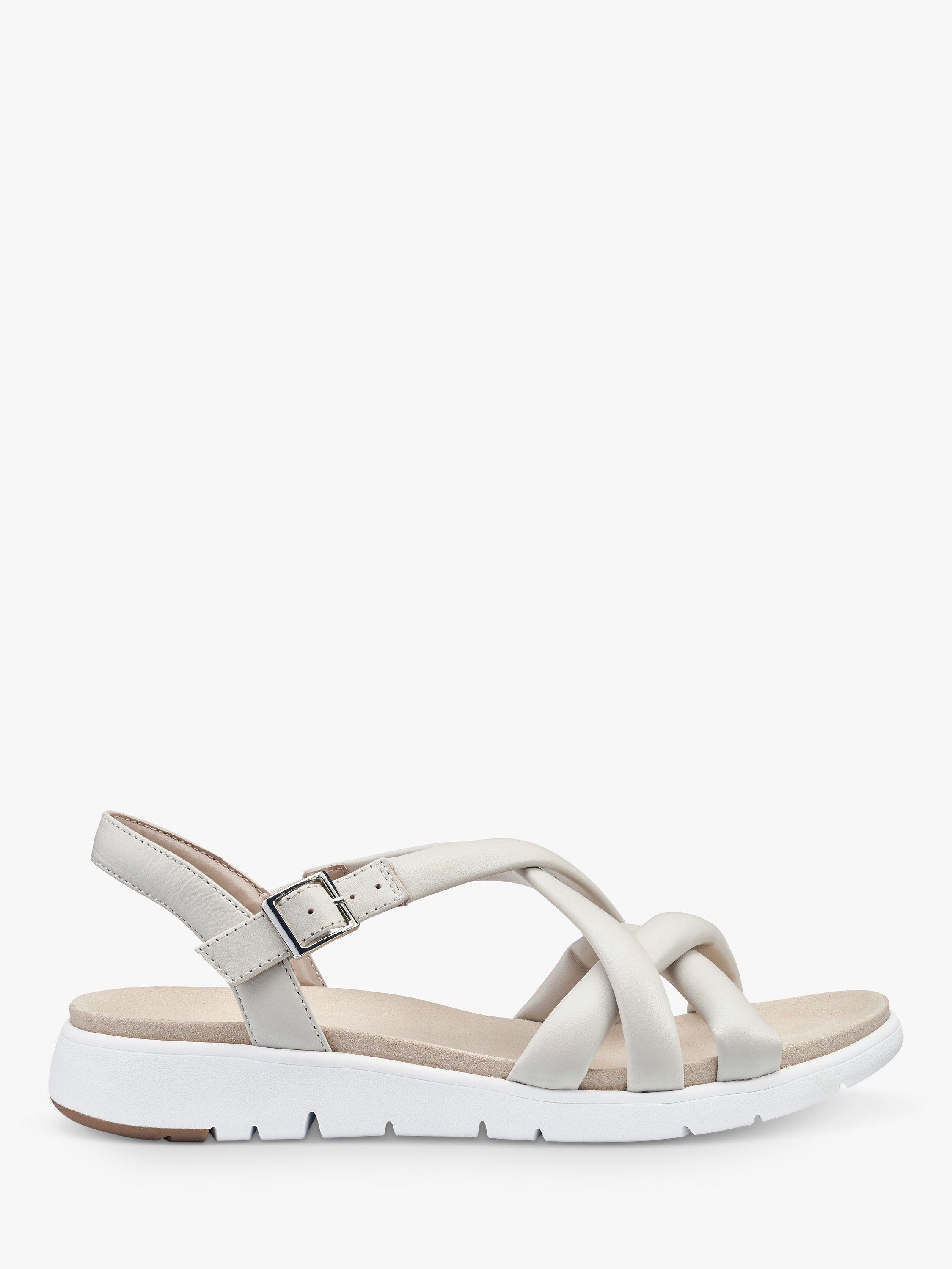 Hotter Seek Padded Leather Sandal, Ivory