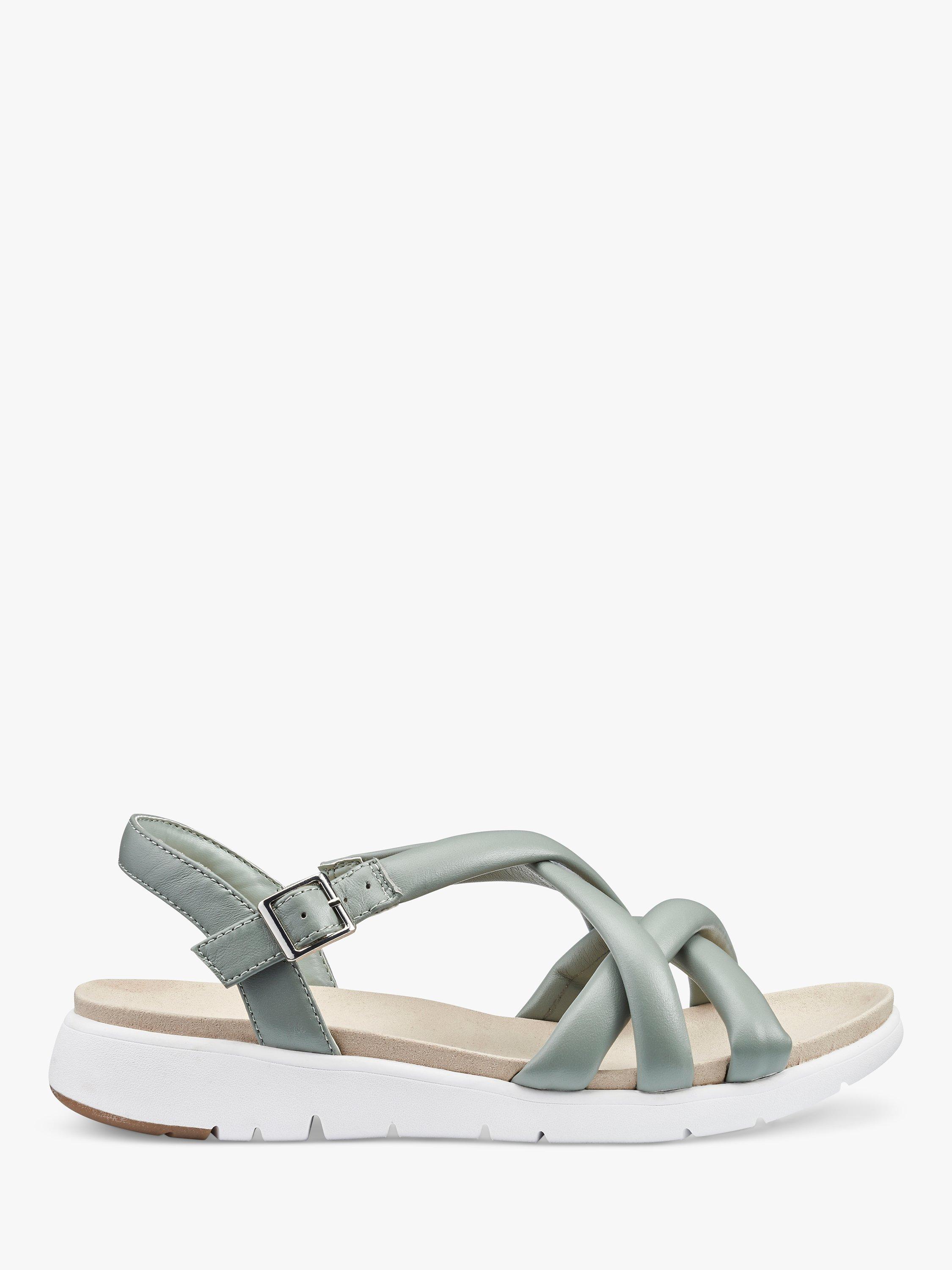 Hotter Seek Padded Leather Sandal, Moss