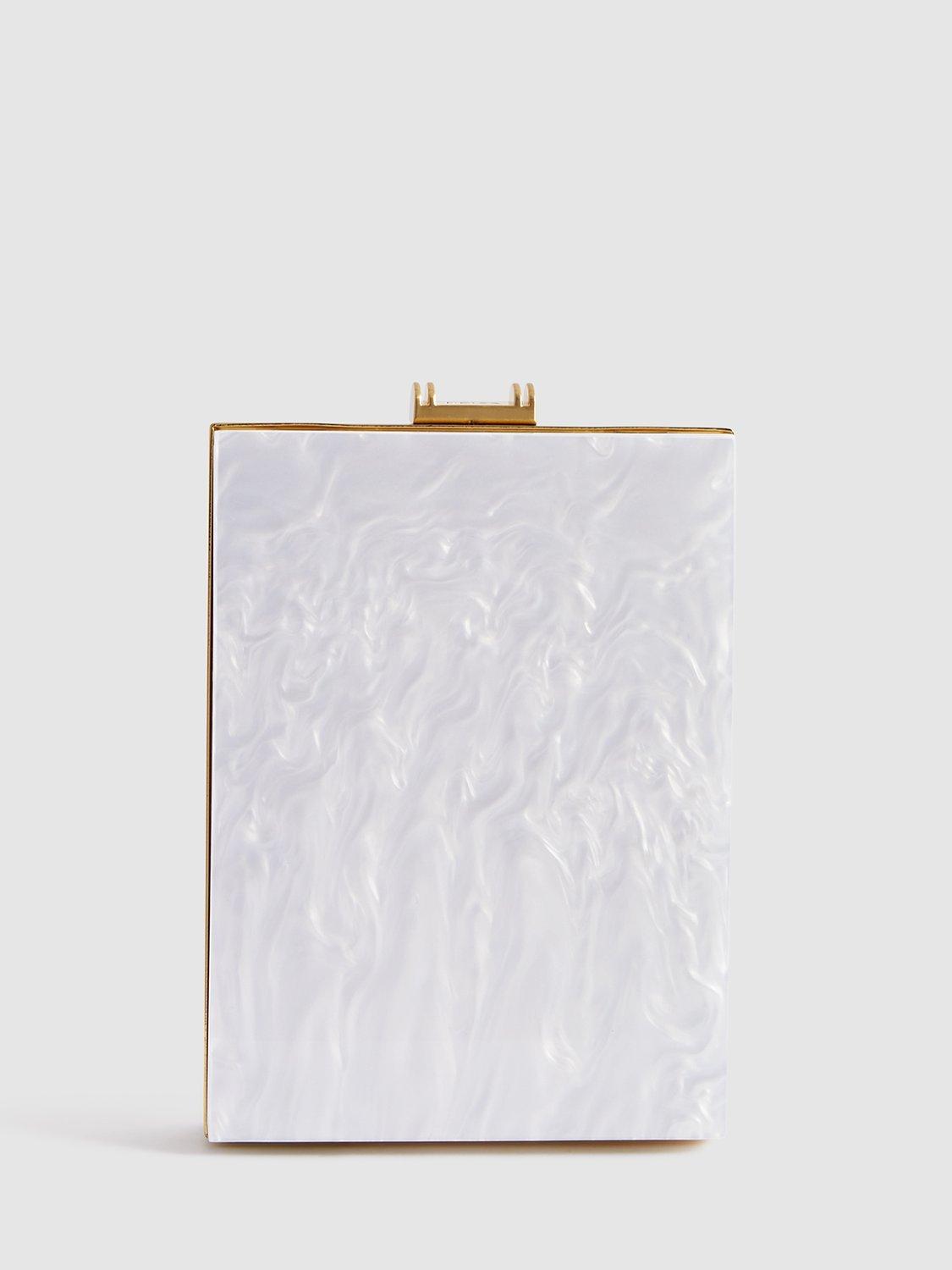 Reiss Gigi Chain Strap Clutch Bag, White