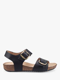 Hotter Tourist II Extra Wide Fit Classic Cork Wedge Sandals, Black