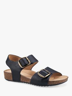 Hotter Tourist II Extra Wide Fit Classic Cork Wedge Sandals - view 2, Black