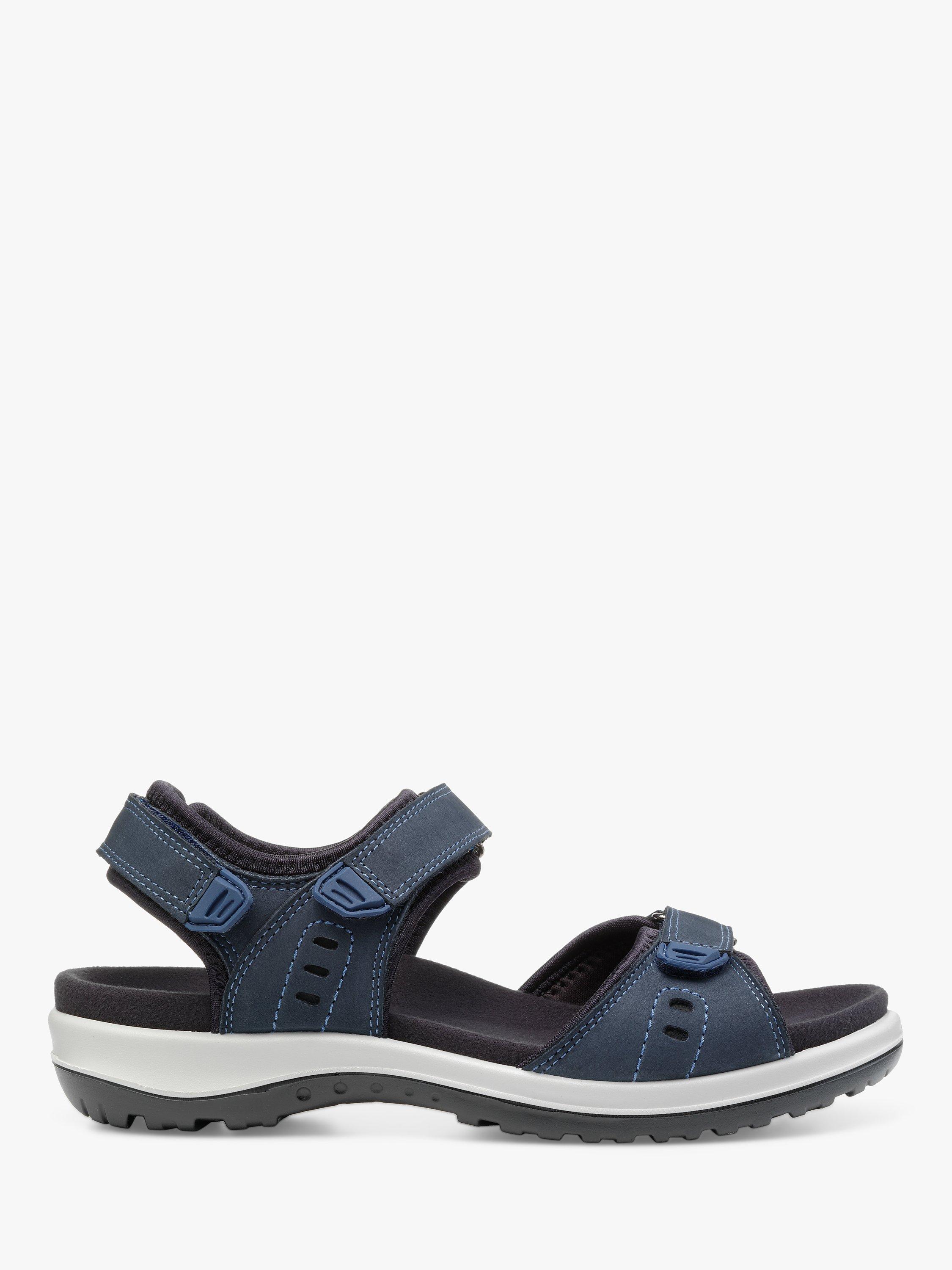 Hotter Walk II Wide Fit Nubuck Lightweight Walking Sandals, Navy