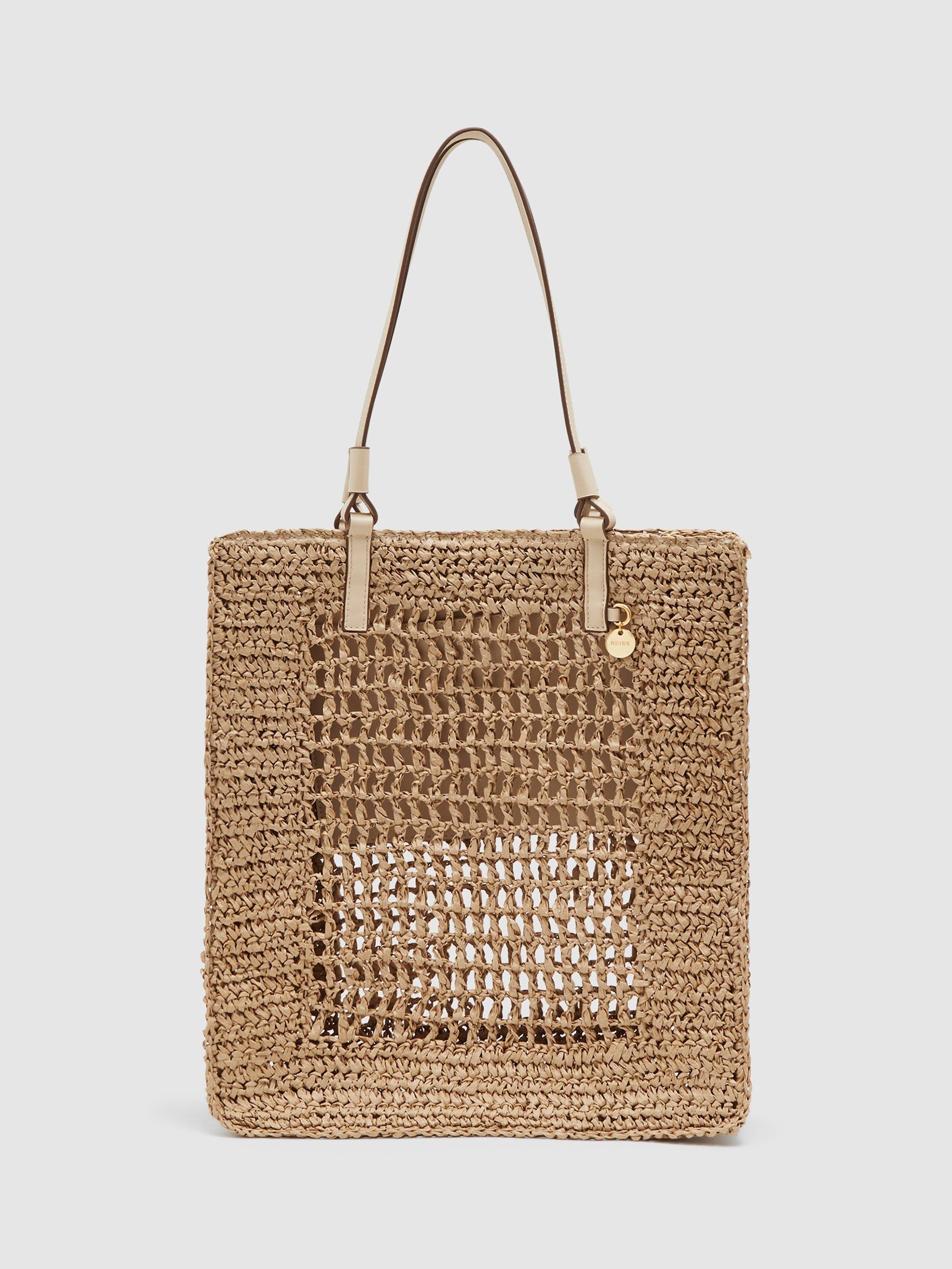 Reiss Maria Woven Tote Bag, Natural