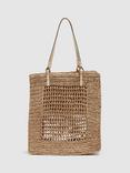 Reiss Maria Woven Tote Bag, Natural