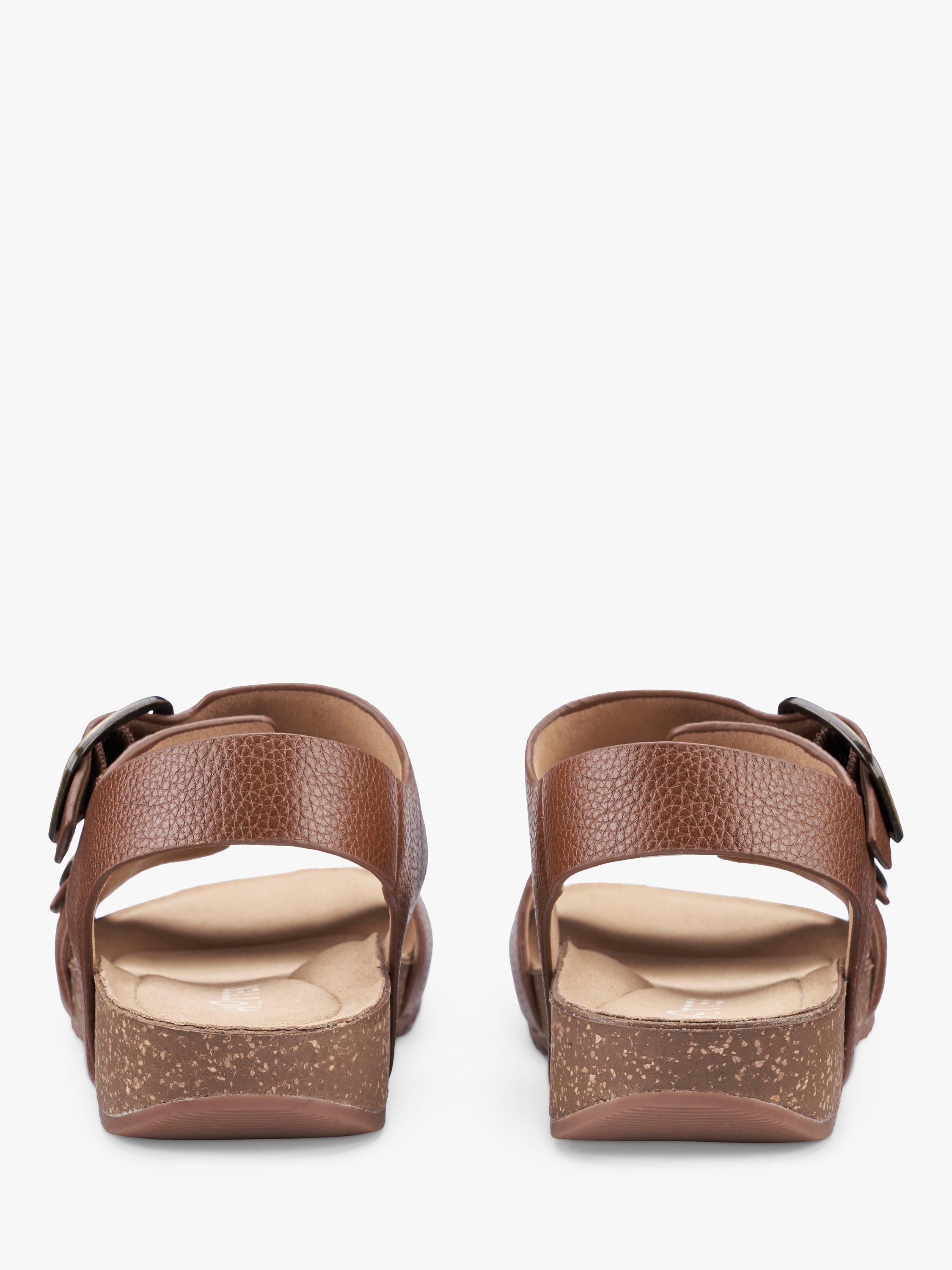 Product image 4 of 4, which shows Hotter Tourist II Classic Cork Wedge Sandals, Rich Tan, 3